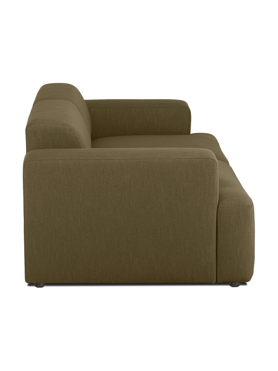 Sofa Melva (3-Sitzer), Bezug: 100% Polyester Der hochwe, Gestell: Massives Kiefernholz, FSC, Füße: Kunststoff, Webstoff Olivgrün, B 238 x T 101 cm