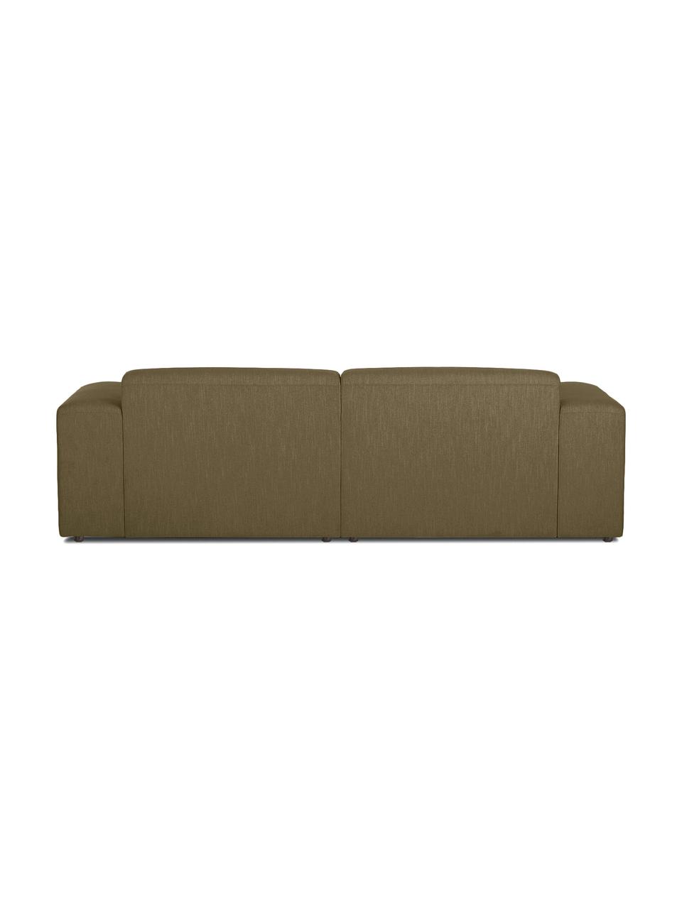 Canapé 3 places Melva, Tissu vert olive, larg. 238 x prof. 101 cm