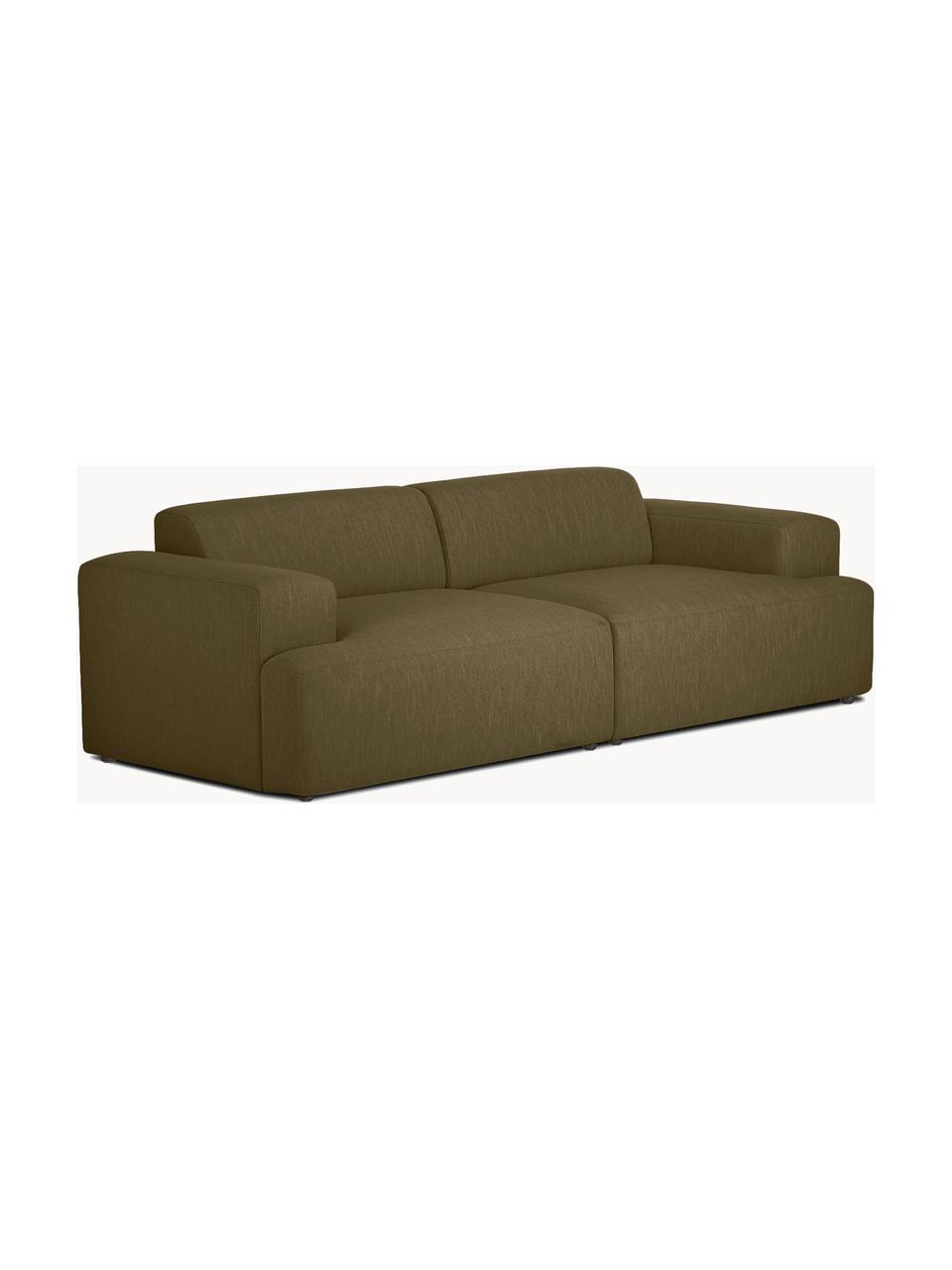 Sofa Melva (3-Sitzer), Bezug: 100% Polyester Der hochwe, Gestell: Massives Kiefernholz, Spa, Webstoff Olivgrün, B 238 x T 101 cm