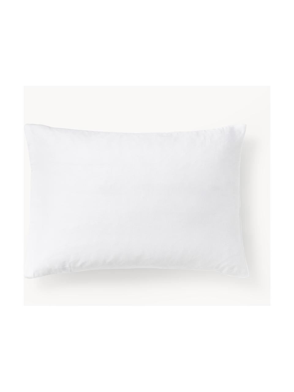 Taie d'oreiller en satin de coton Comfort, Blanc, larg. 50 x long. 70 cm