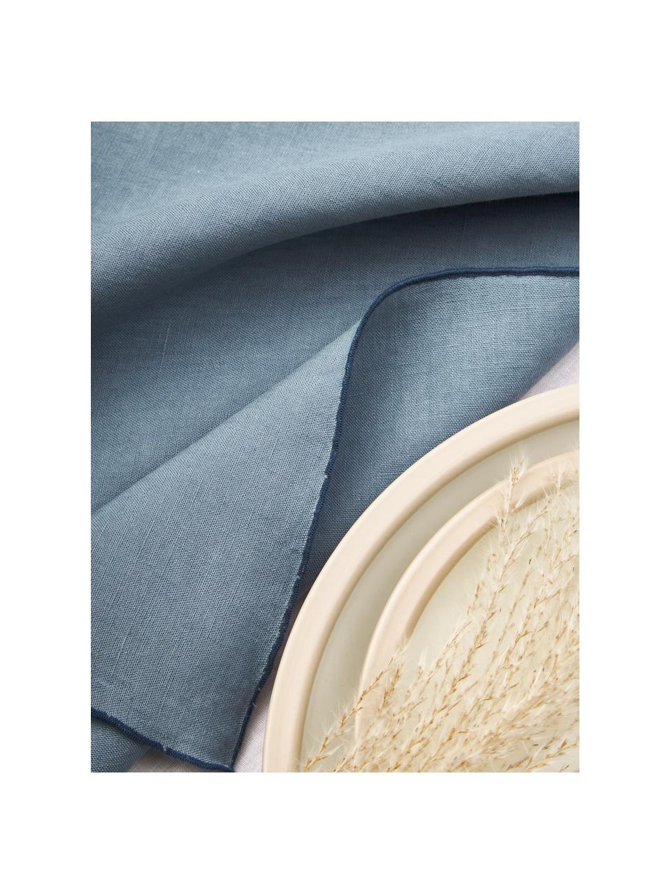 Serwetka z lnu Kennedy, 4 szt., 100% len prany z certyfikatem European Flax, Niebieski, S 45 x D 45 cm
