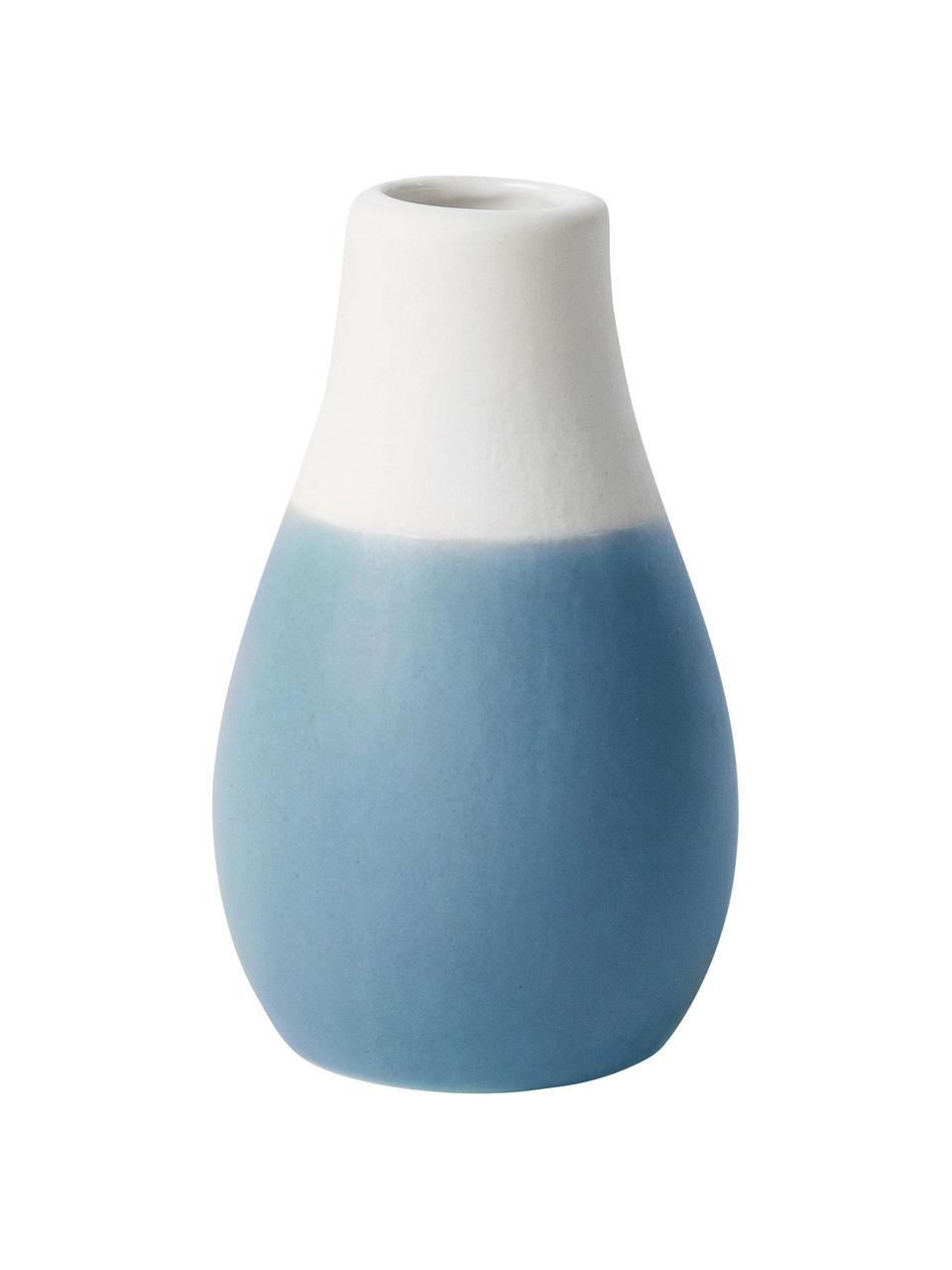 Sada malých váz z kameniny Pastell, 3 díly, Odstíny modré, bílá
