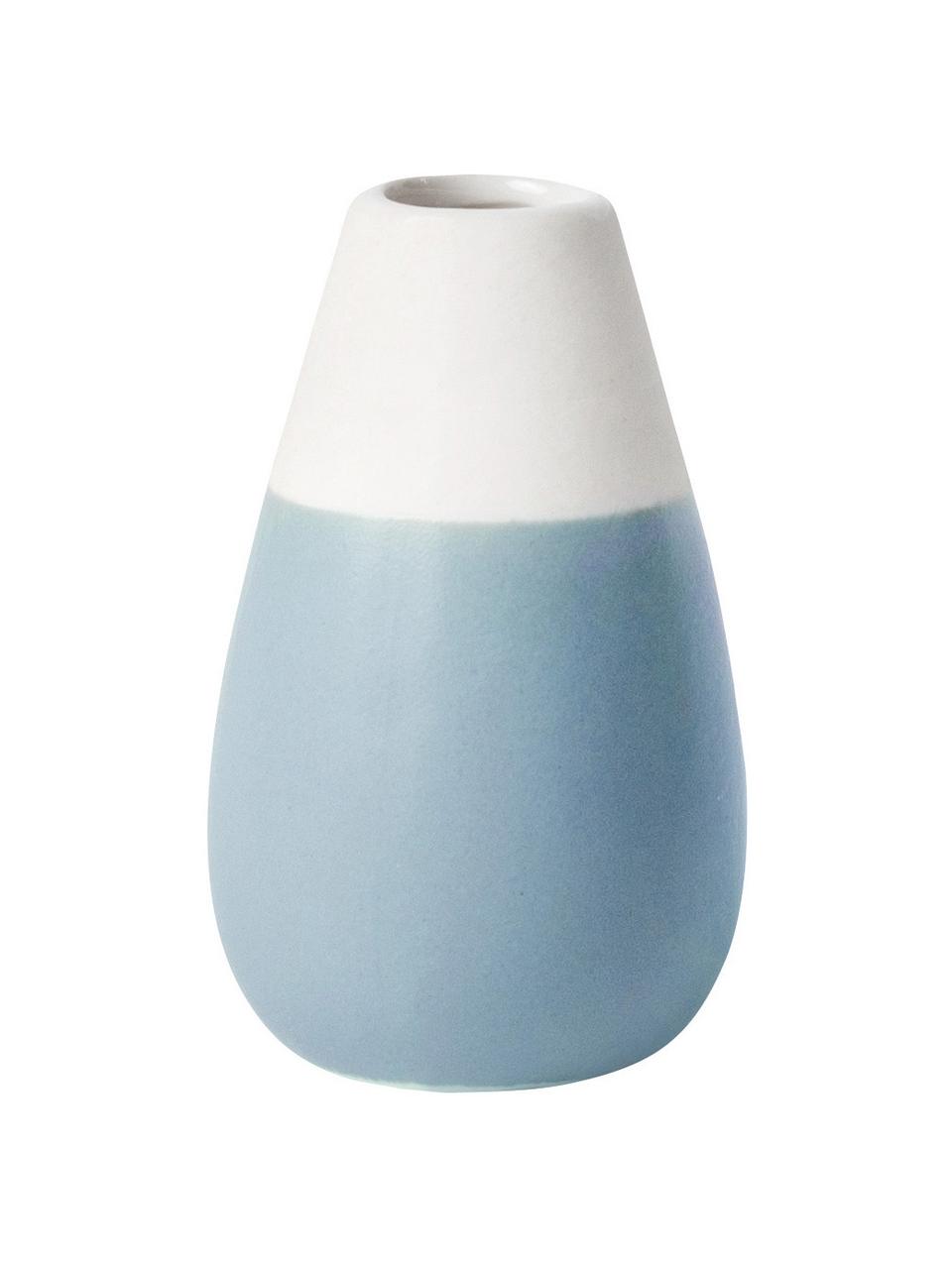 XS-Vasen-Set Pastell aus Steingut, 4-tlg., Steingut mit Glasur, Blautöne, Weiss, Verschiedene Grössen