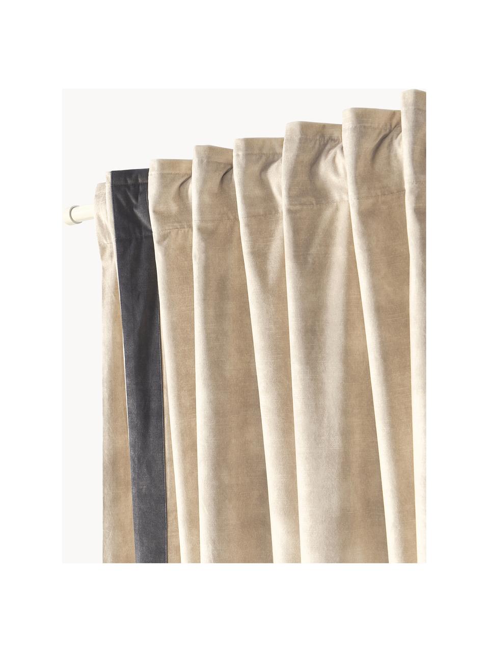 Rideaux occultants avec ruflette multiple Carlie, 2 pièces, 100 % velours de polyester
Le matériau est certifié STANDARD 100 OEKO-TEX®, 22.0.40244., Beige clair, anthracite, larg. 140 x long. 260 cm