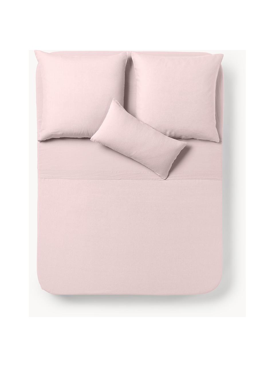 Poszewka na poduszkę z lnu Airy, Jasny różowy, S 40 x D 80 cm