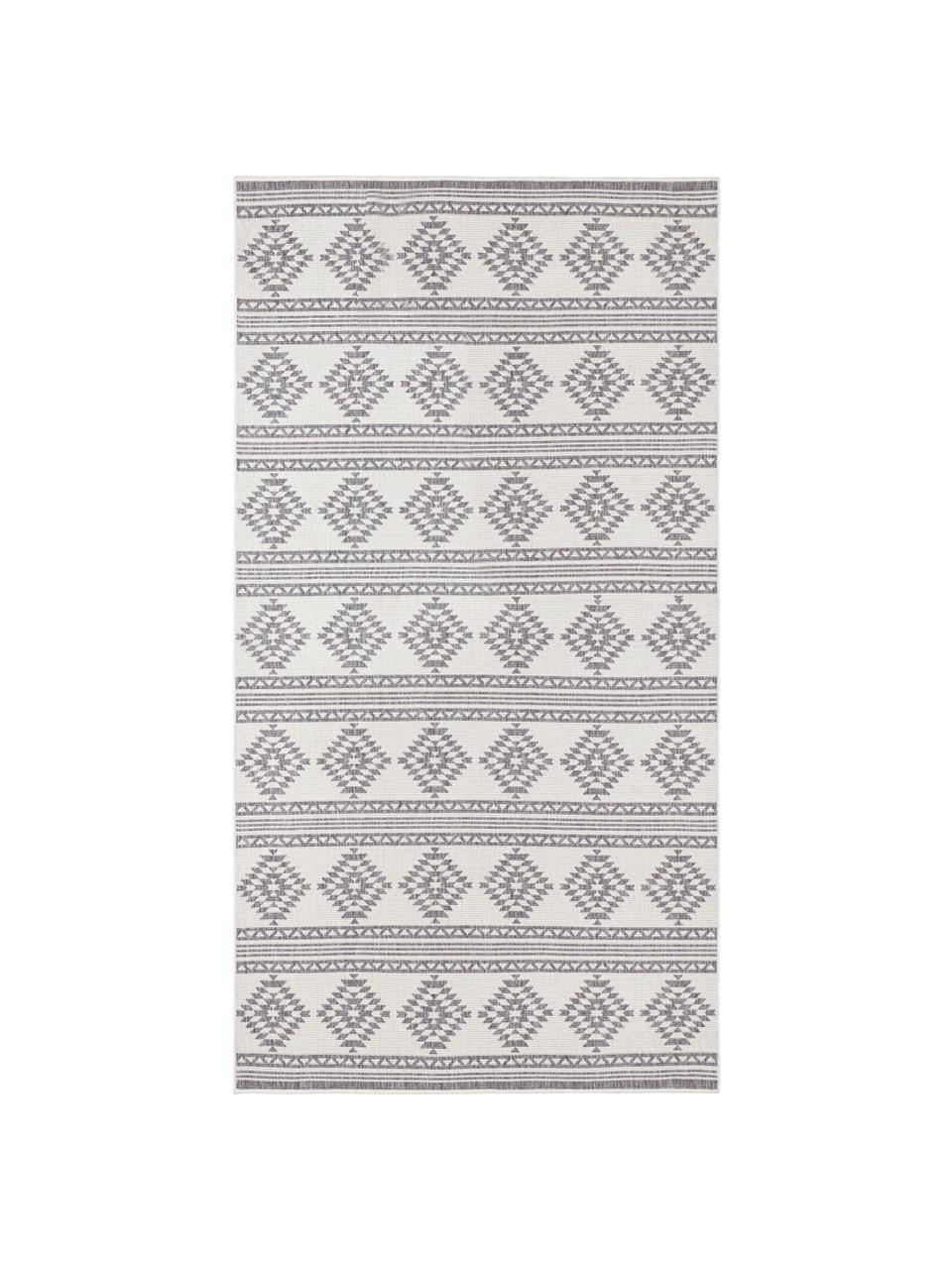 Obojstranný koberec v etno štýle do interéru a exteriéru Maple, Sivá, krémová