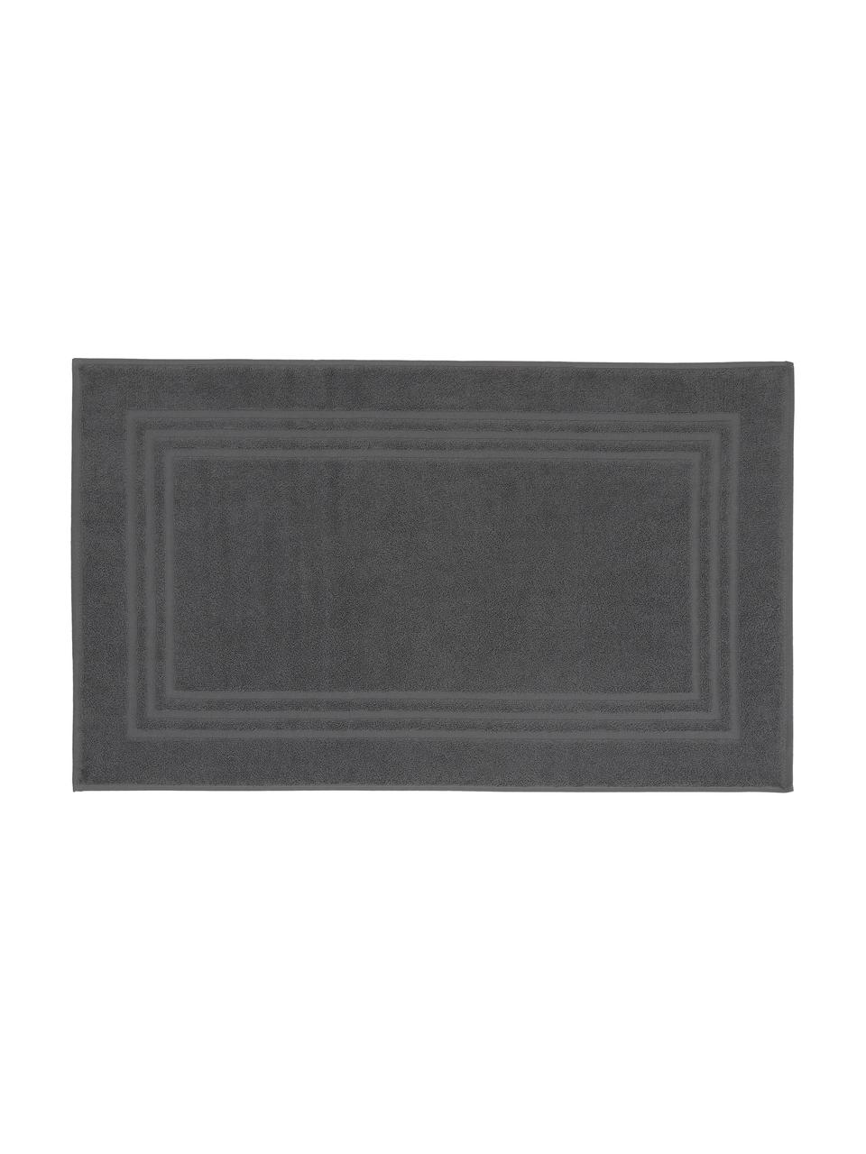 Tapis de bain unicolore Gentle, 100 % coton, Gris foncé, larg. 50 x long. 80 cm