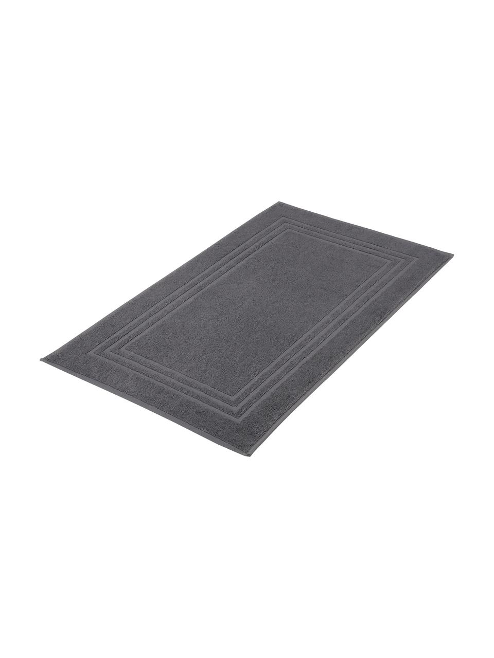 Tapis de bain unicolore Gentle, 100 % coton, Gris foncé, larg. 50 x long. 80 cm