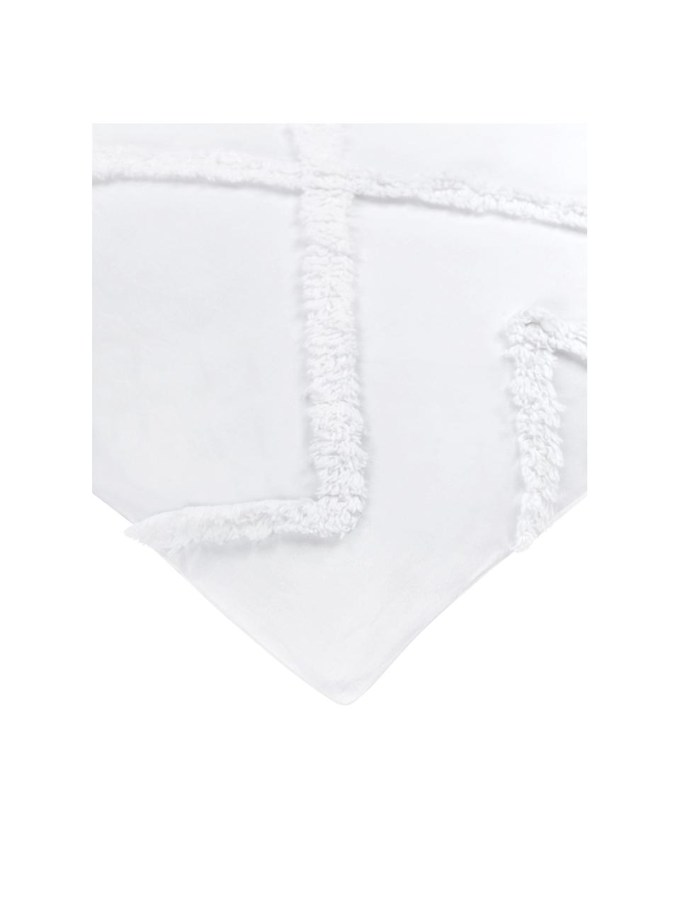 Taie d'oreiller rectangulaire en percale de coton Faith, Blanc, larg. 50 x long. 70 cm