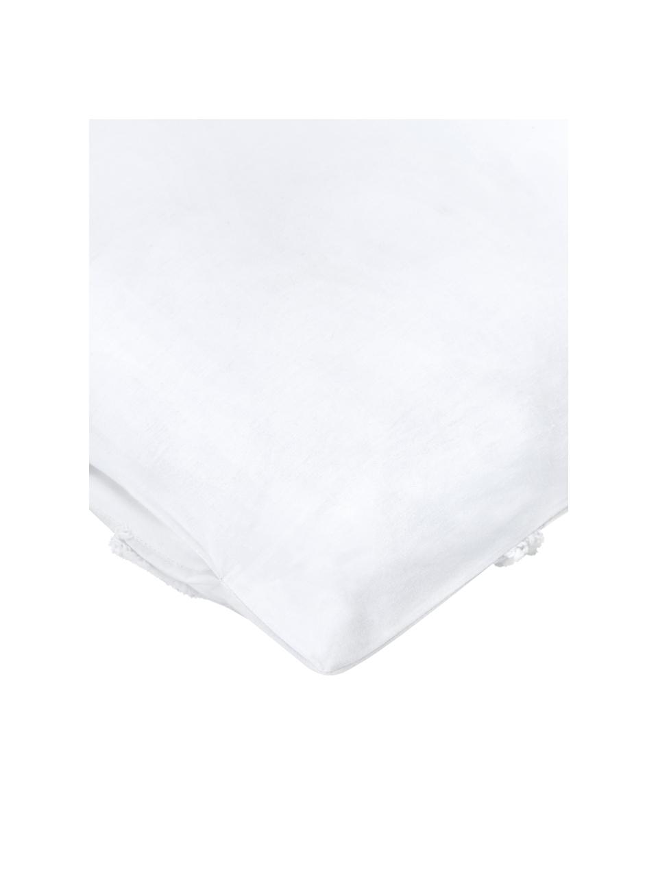 Taie d'oreiller rectangulaire en percale de coton Faith, Blanc, larg. 50 x long. 70 cm