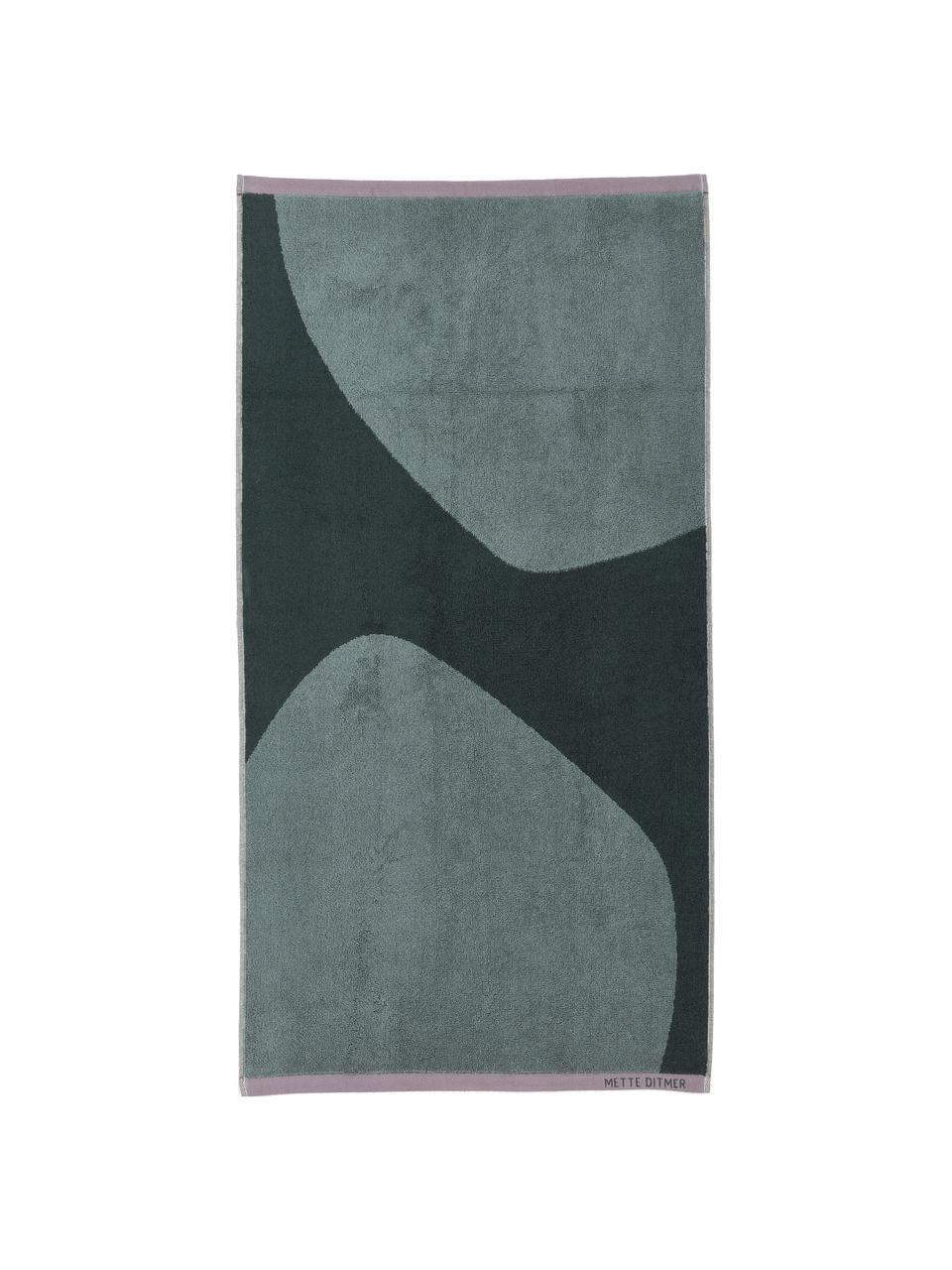 Handdoek Rock in verschillende formaten van biokatoen, 100% biokatoen, Groen, donkergroen, Handdoek, B 50 x L 95 cm, 2 stuks