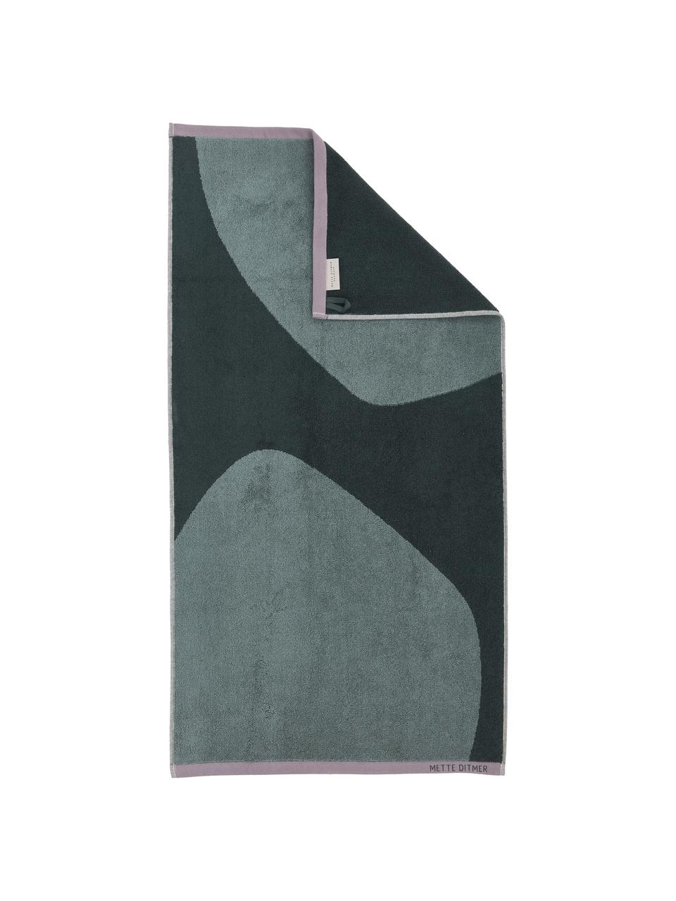 Handdoek Rock in verschillende formaten van biokatoen, 100% biokatoen, Groen, donkergroen, Handdoek, B 50 x L 95 cm, 2 stuks