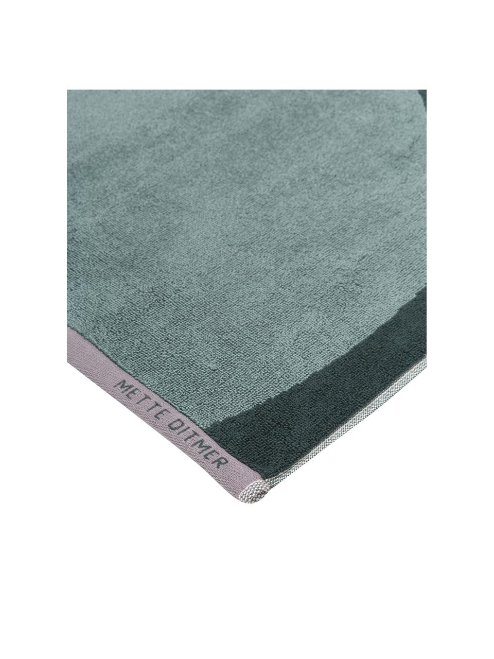 Handdoek Rock in verschillende formaten van biokatoen, 100% biokatoen, Groen, donkergroen, Handdoek, B 50 x L 95 cm, 2 stuks