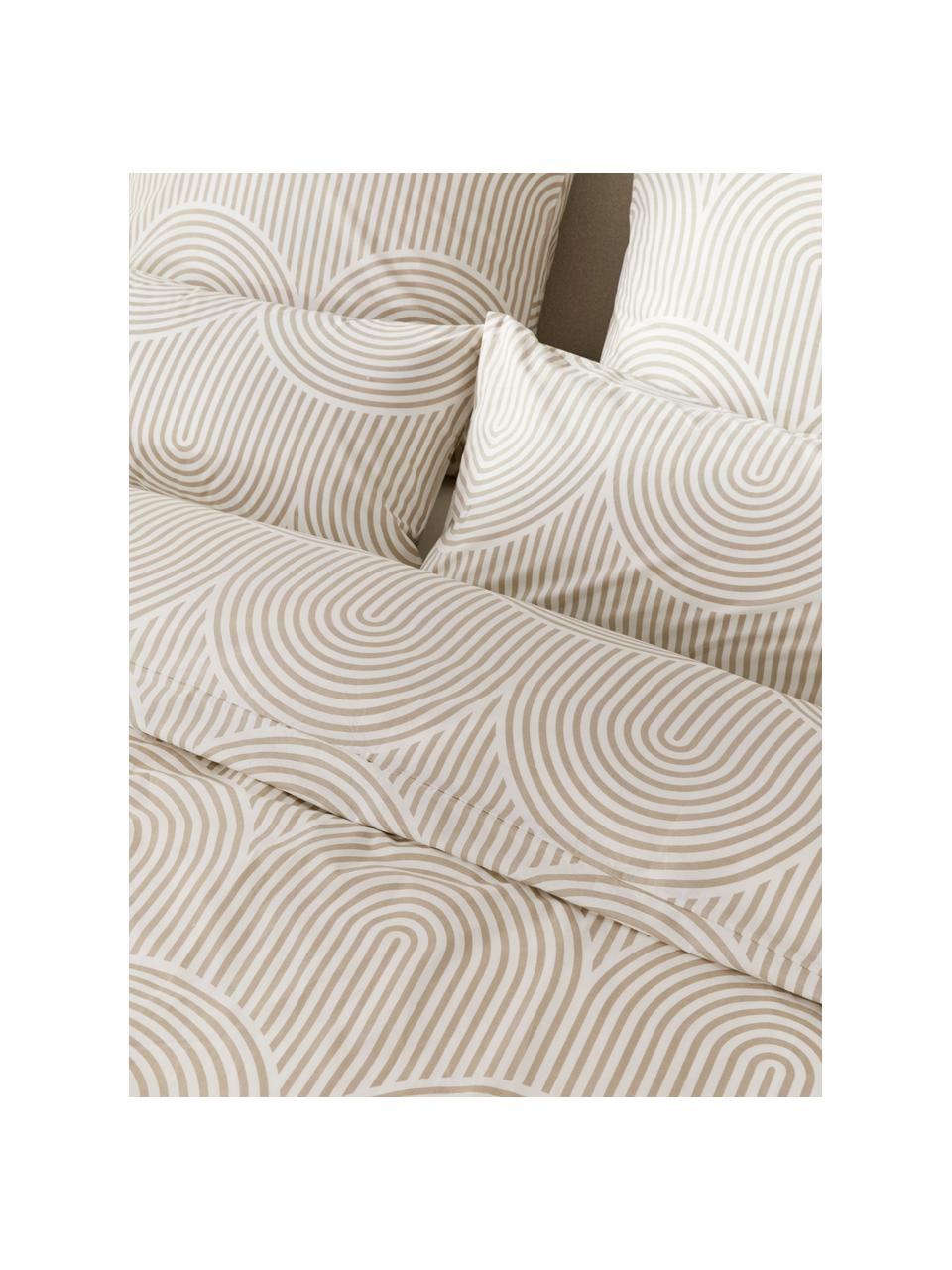Pościel z bawełny Arcs, Beżowy, 200 x 200 cm + 2 poduszki 80 x 80 cm