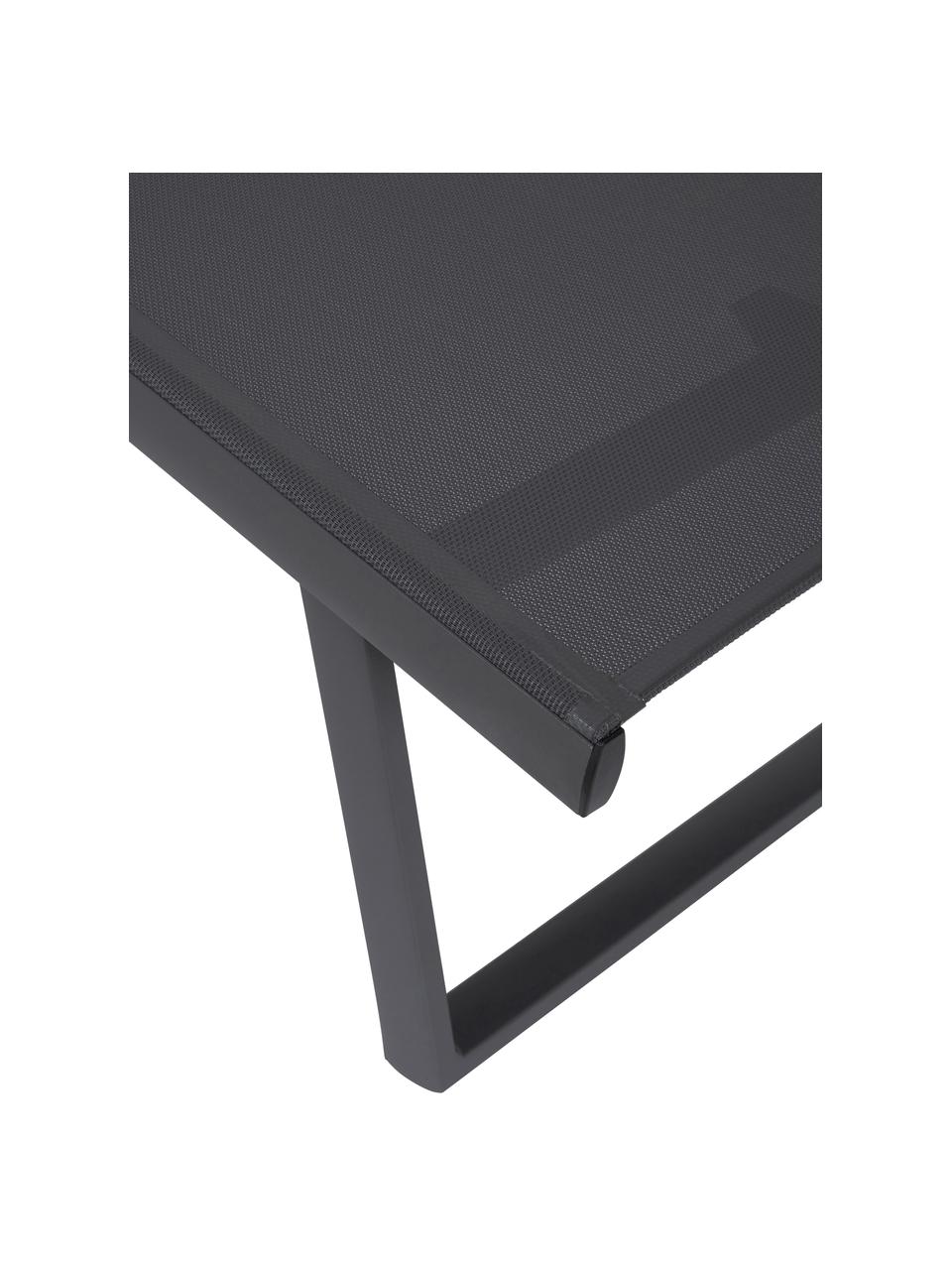 Gartenliege Taylor mit Rollen, Gestell: Aluminium, pulverbeschich, Rollen: Kunststoff, Dunkelgrau, B 70 x L 182 cm