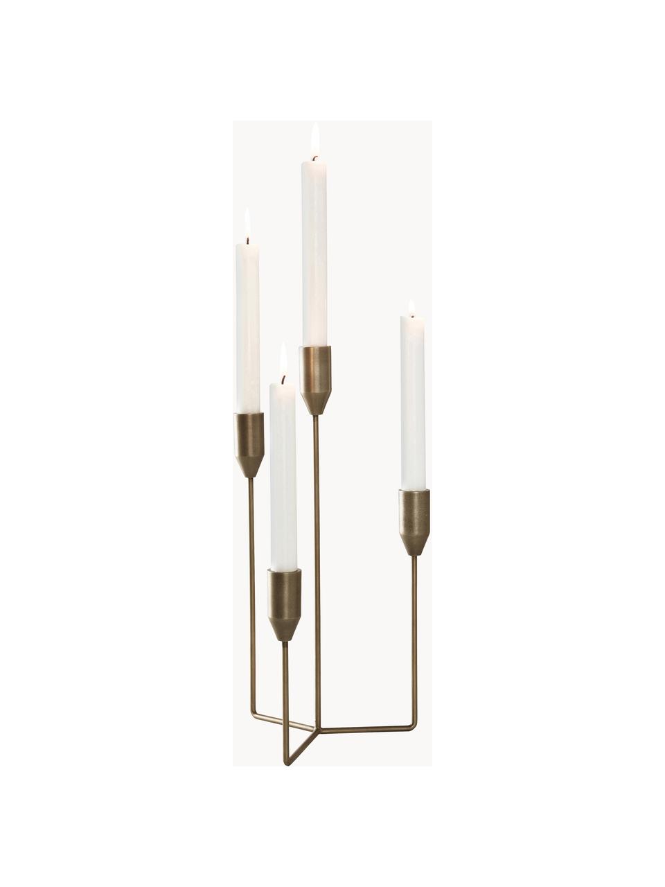 Candelabro Lisa, Metallo rivestito, Dorato, Larg. 18 x Alt. 36 cm