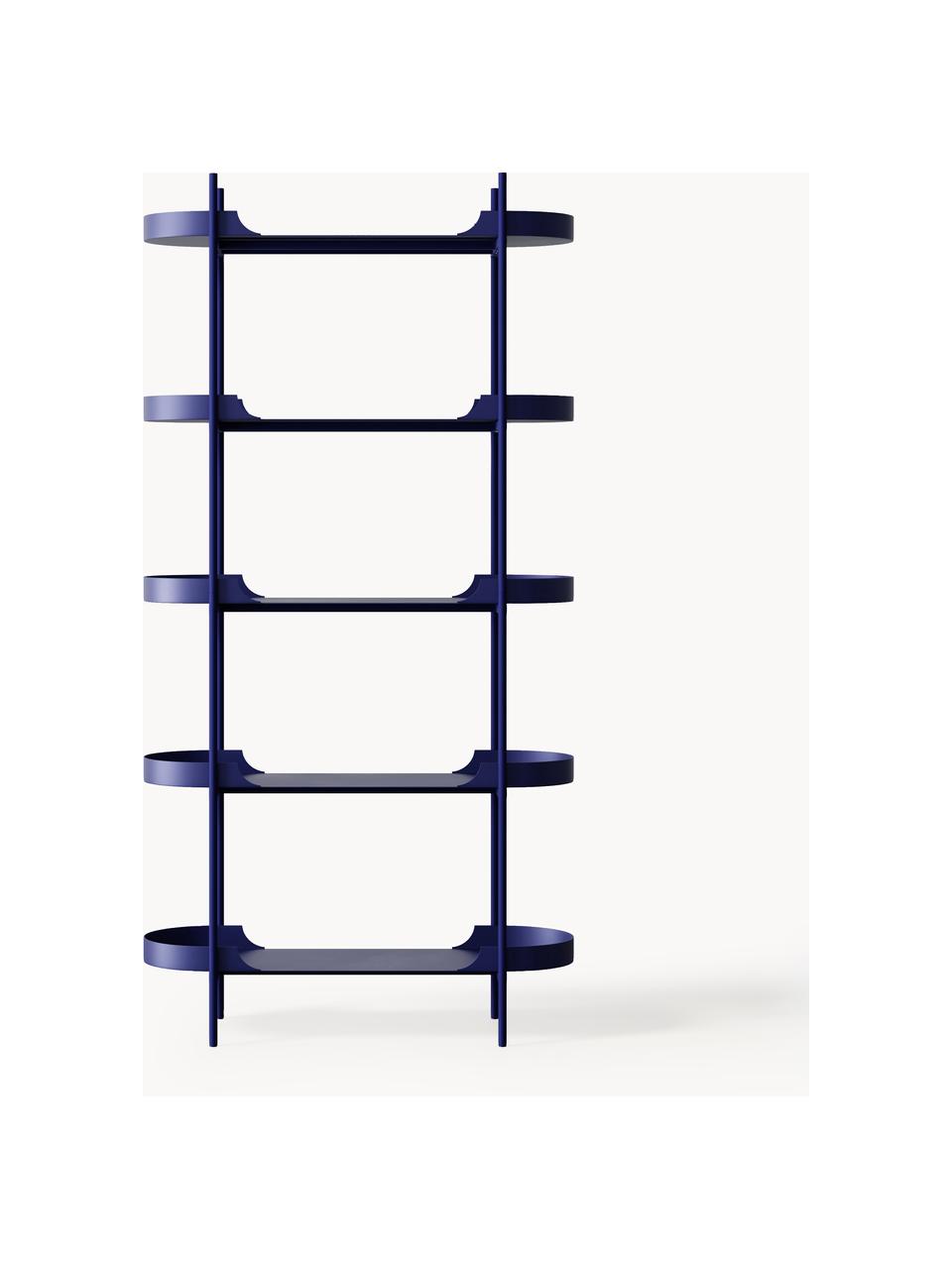 Étagère haute en métal Taru, Métal, revêtement par poudre, Bleu roi, mat, Ø 90 x haut. 180 cm