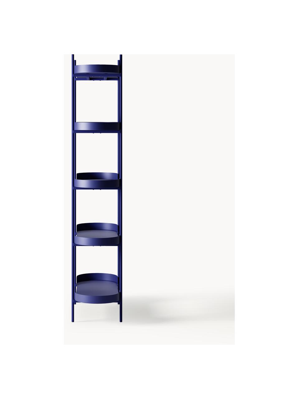 Étagère haute en métal Taru, Métal, revêtement par poudre, Bleu roi, mat, Ø 90 x haut. 180 cm