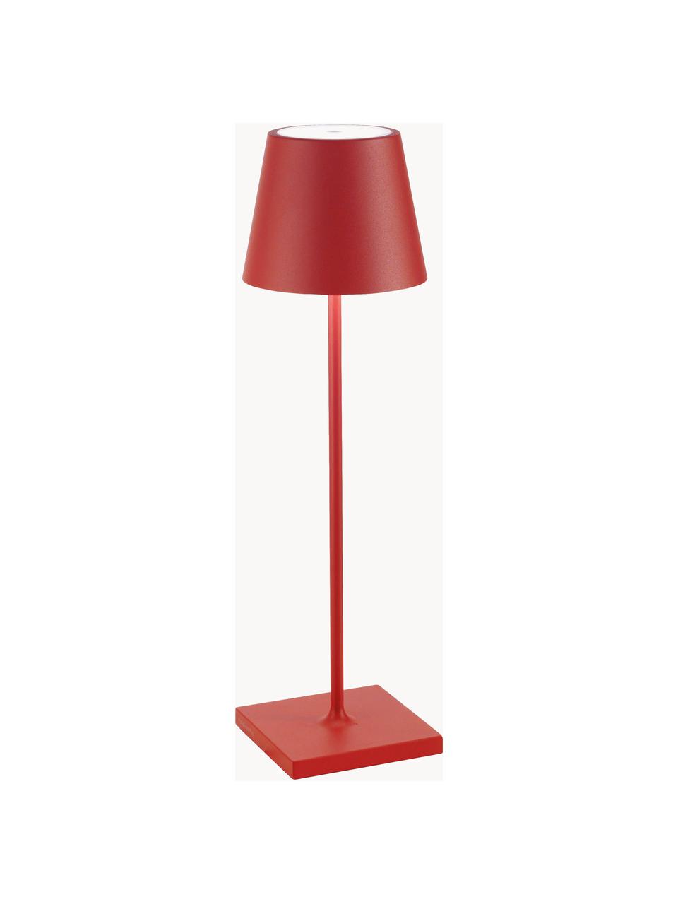 Mobile LED-Tischlampe Poldina, dimmbar, Rot, matt, Ø 11 x H 38 cm