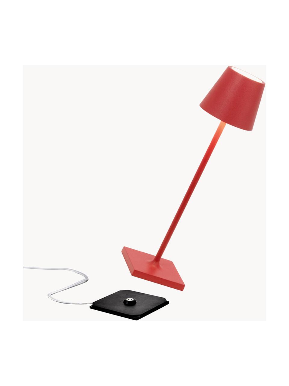 Mobile LED-Tischlampe Poldina, dimmbar, Rot, matt, Ø 11 x H 38 cm