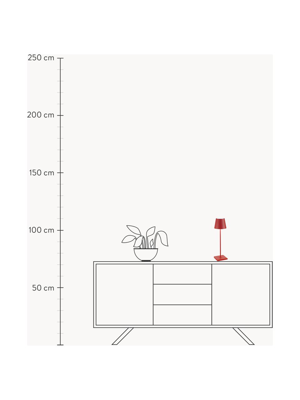 Mobile LED-Tischlampe Poldina, dimmbar, Rot, matt, Ø 11 x H 38 cm