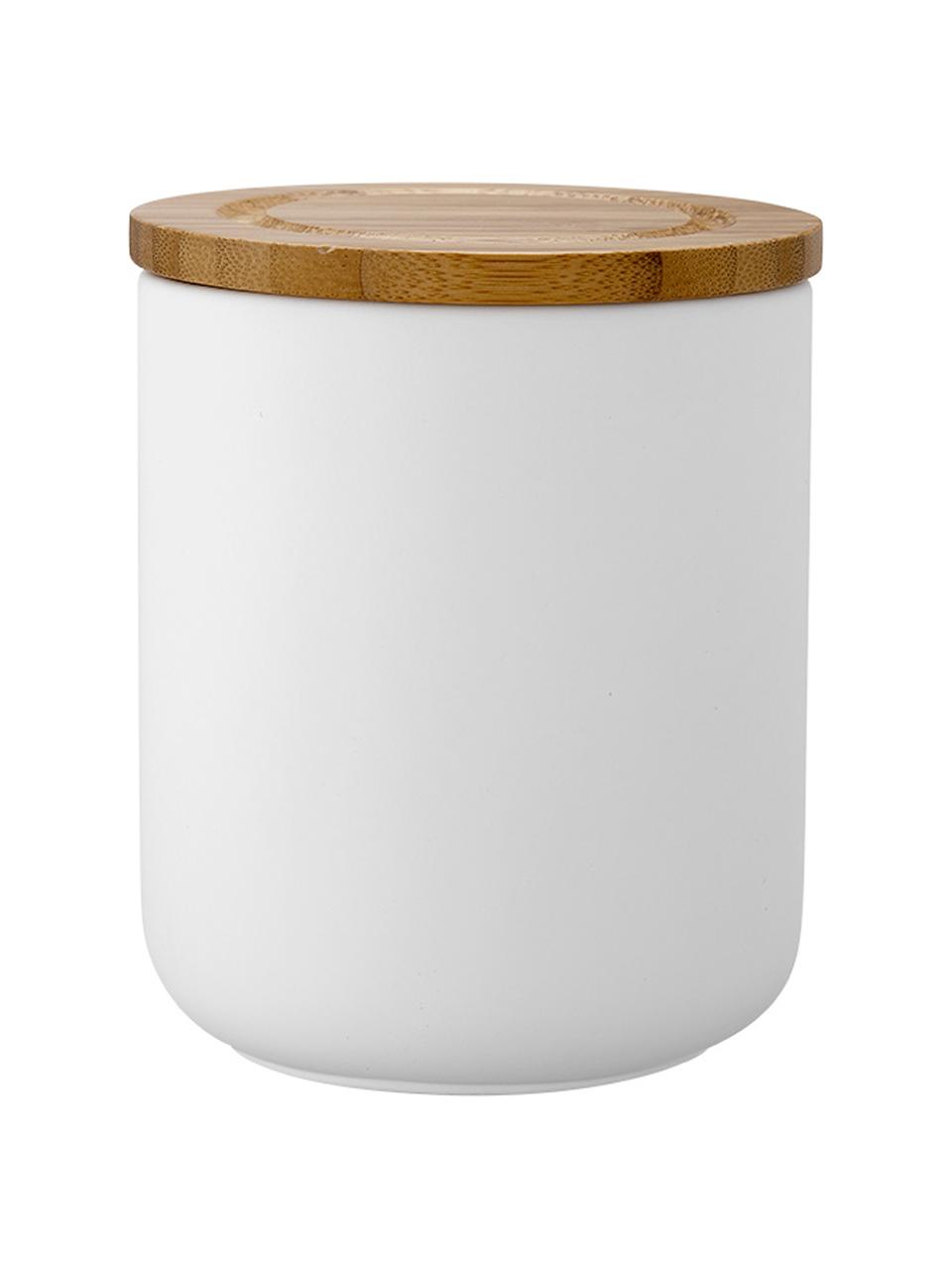 Barattolo con coperchio Stak, Coperchio: legno di bambù, Bianco, bambù, Ø 10 x Alt. 13 cm, 750 ml