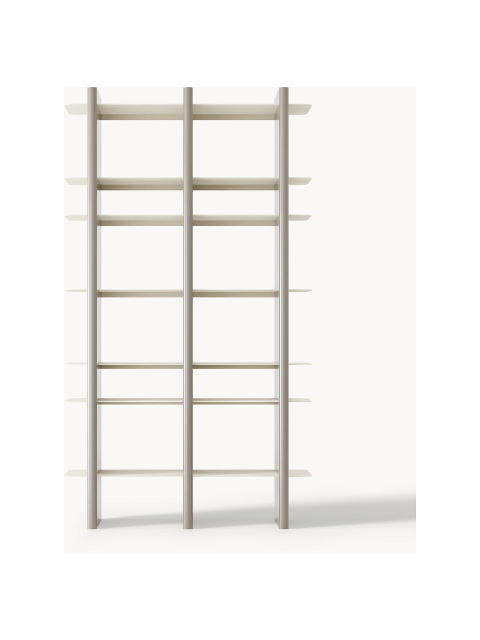 Bibliothèque avec éléments métalliques Rami, Beige clair, grège, larg. 100 x haut. 176 cm