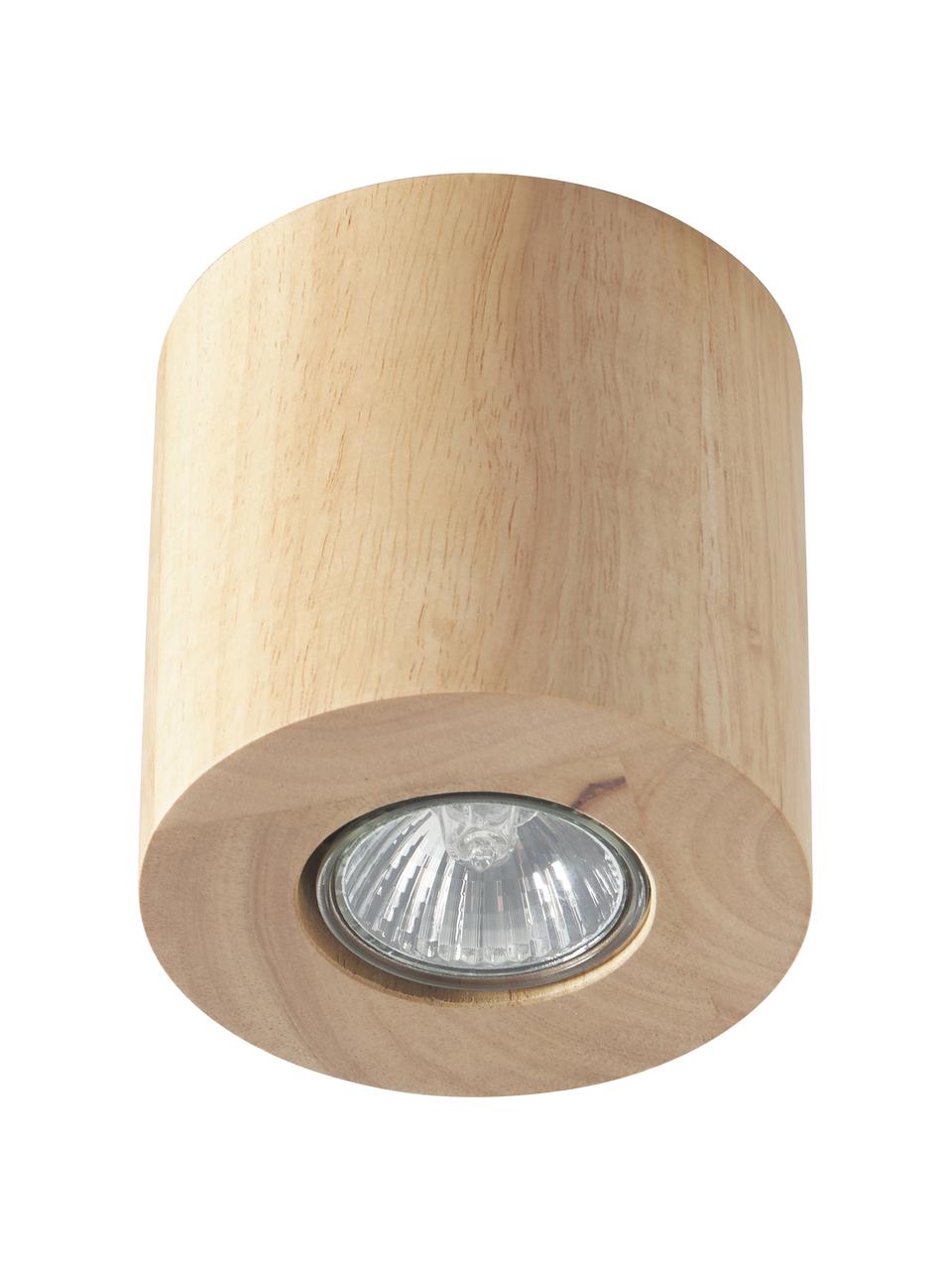 Spot sufitowy Roda, Drewno kauczukowe, Ø 10 x W 10 cm