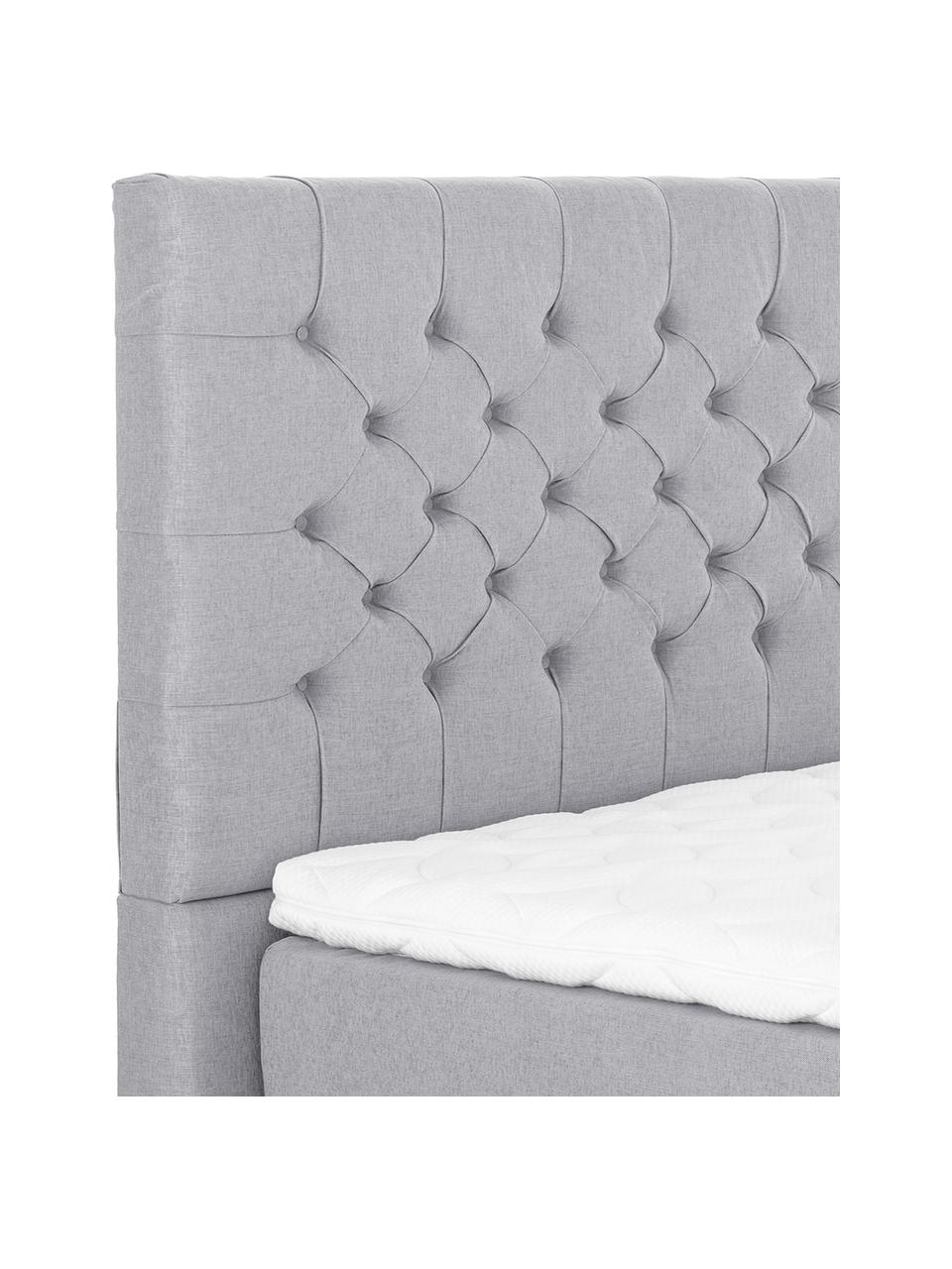 Lit Boxspring matelassé Premium Pheobe, Gris