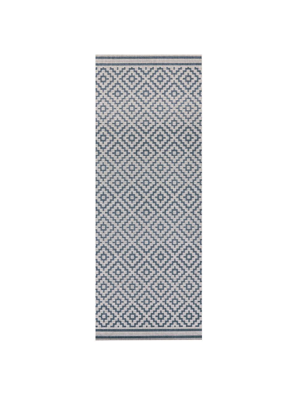 Alfombra de interior/exterior Meadow Raute, Azul, crema, An 80 x L 200 cm