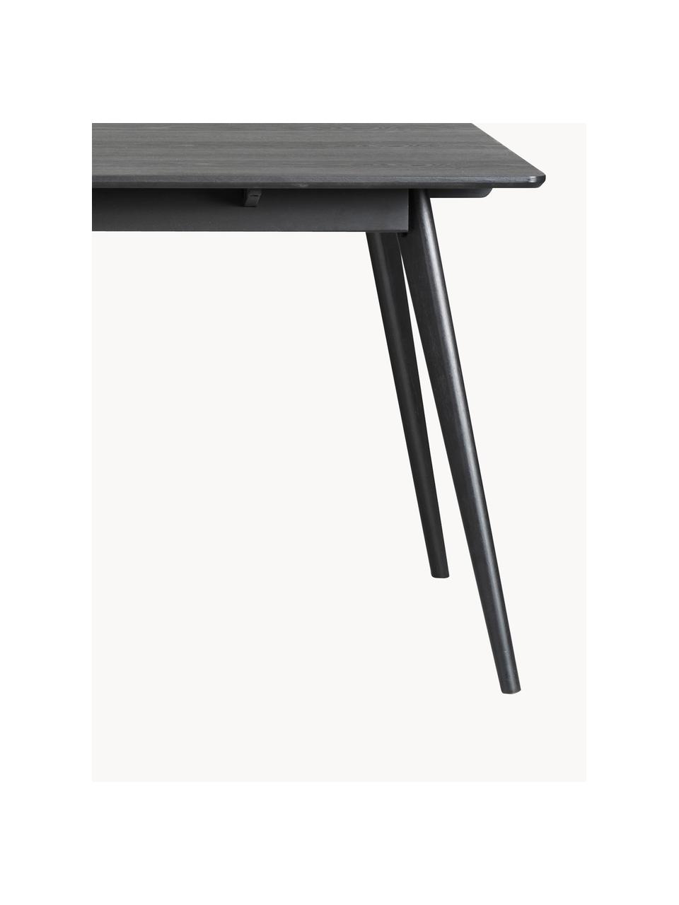 Mesa de comedor Yumi, 190 x 90 cm, Tablero: tablero de fibras de dens, Patas: madera de caucho maciza b, Madera de roble lacada en negro, An 190 x F 90 cm