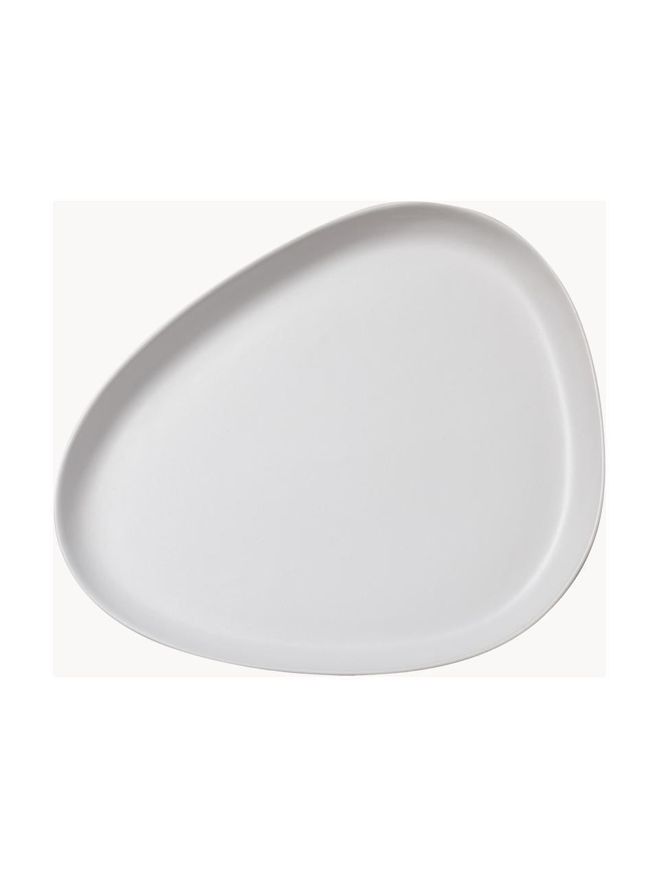 Ručne vyrobený servírovací tanier Monaco, Kamenina, Biela, D 35 x Š 30 cm
