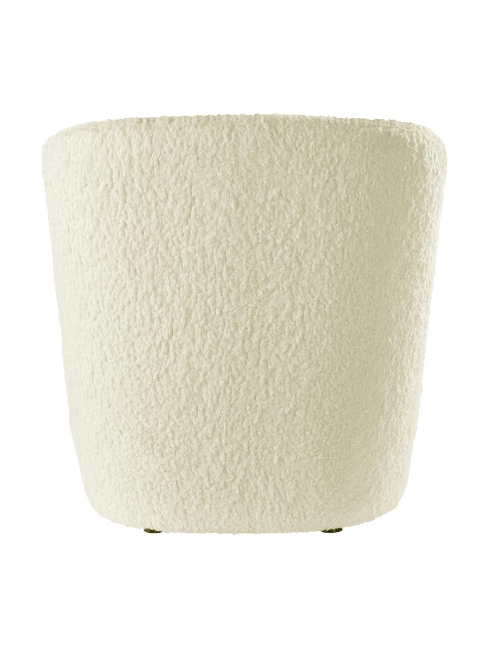 Poltrona in teddy per bambini Marbella, Rivestimento: poliestere, Struttura: legno di pino, Bianco crema, Larg. 54 x Prof. 56 cm