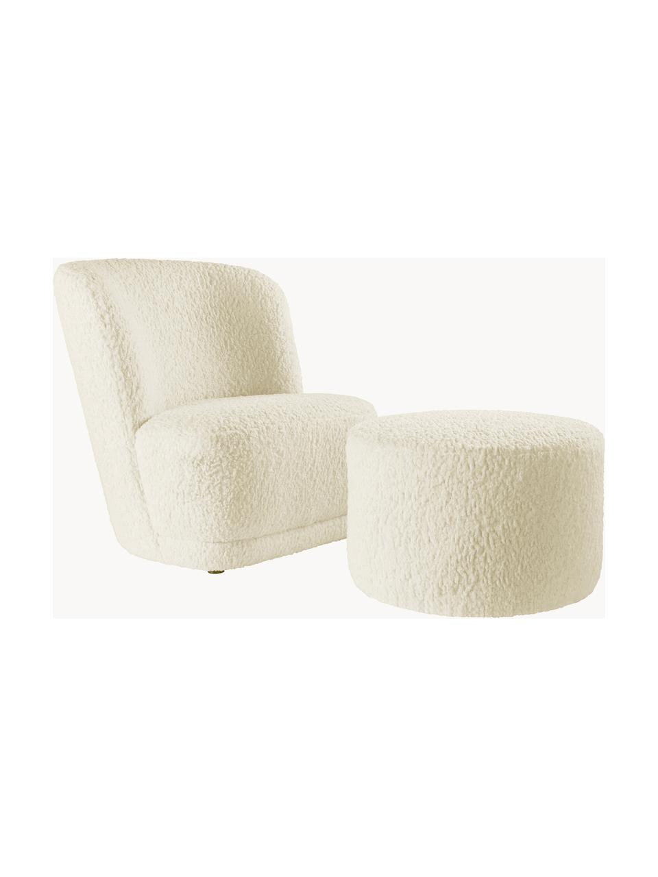 Fauteuil pour enfant Marbella, Peluche blanc crème, larg. 54 x prof. 56 cm