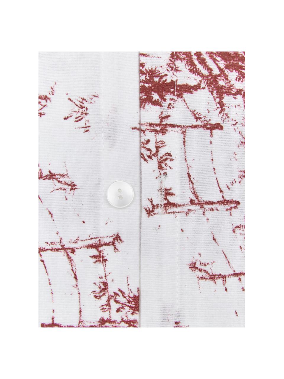 Flanell-Kissenbezüge Nordic mit winterlichem Motiv, 2 Stück, Webart: Flanell Flanell ist ein k, Rot, Weiss, 40 x 80 cm