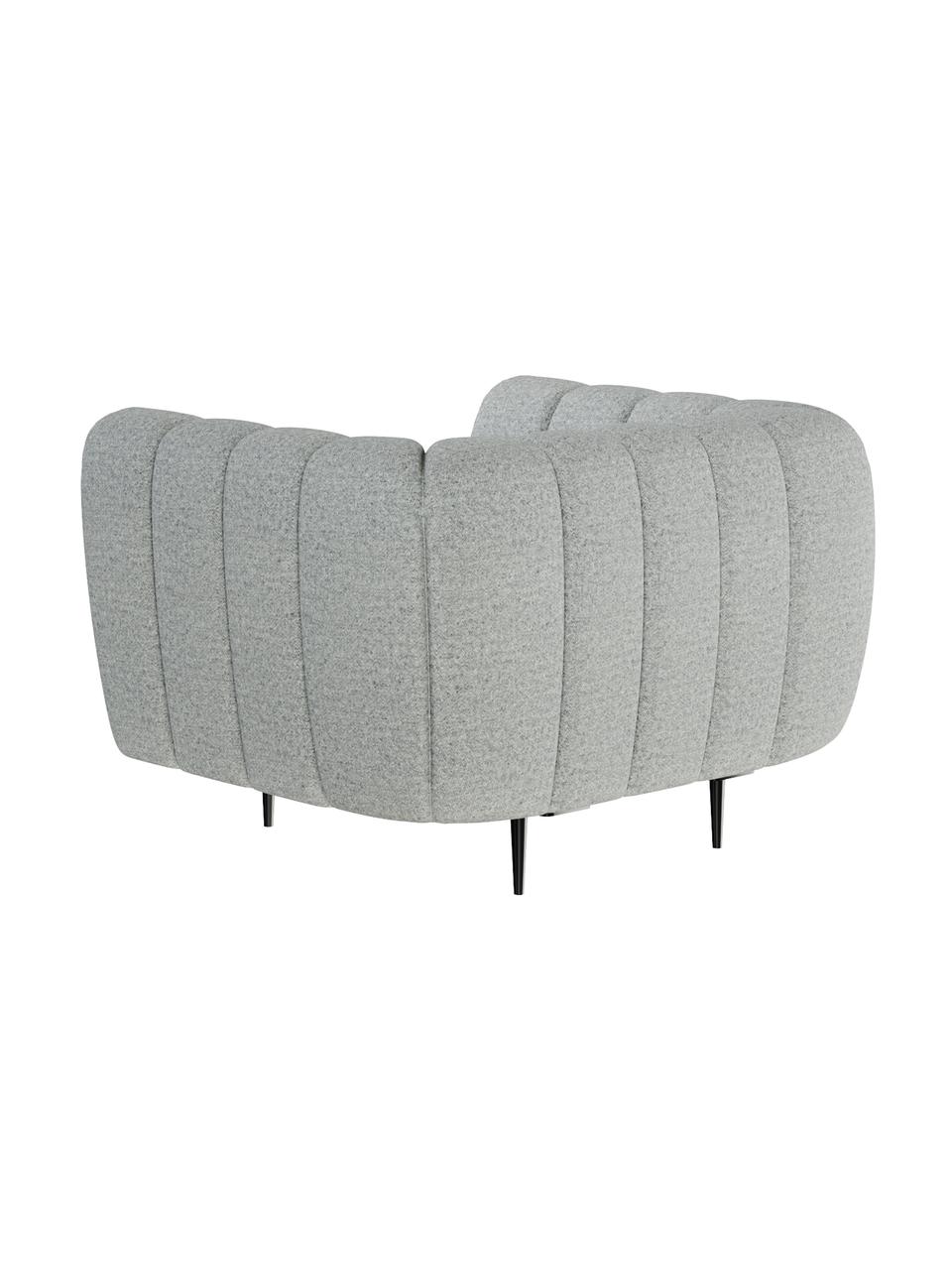 Sillón Shel, Tapizado: 100% poliéster con tacto , Asiento: muelles ondulados, espuma, Estructura: madera dura, madera bland, Patas: metal recubierto Alta res, Gris claro, An 110 x F 95 cm