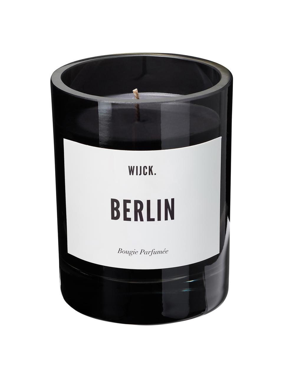 Vonná svíčka Berlin (zelený citrón, konvalinka & pižmo), Černá, Ø 8 cm