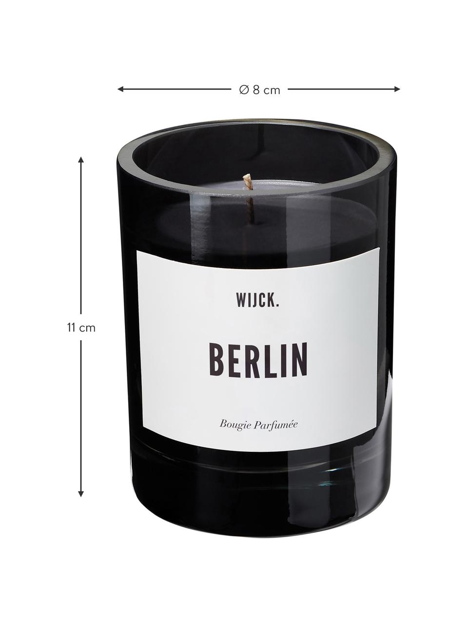 Vonná sviečka Berlin (zelený citrón, konvalinka & pižmo), Čierna, Ø 8 x V 11 cm
