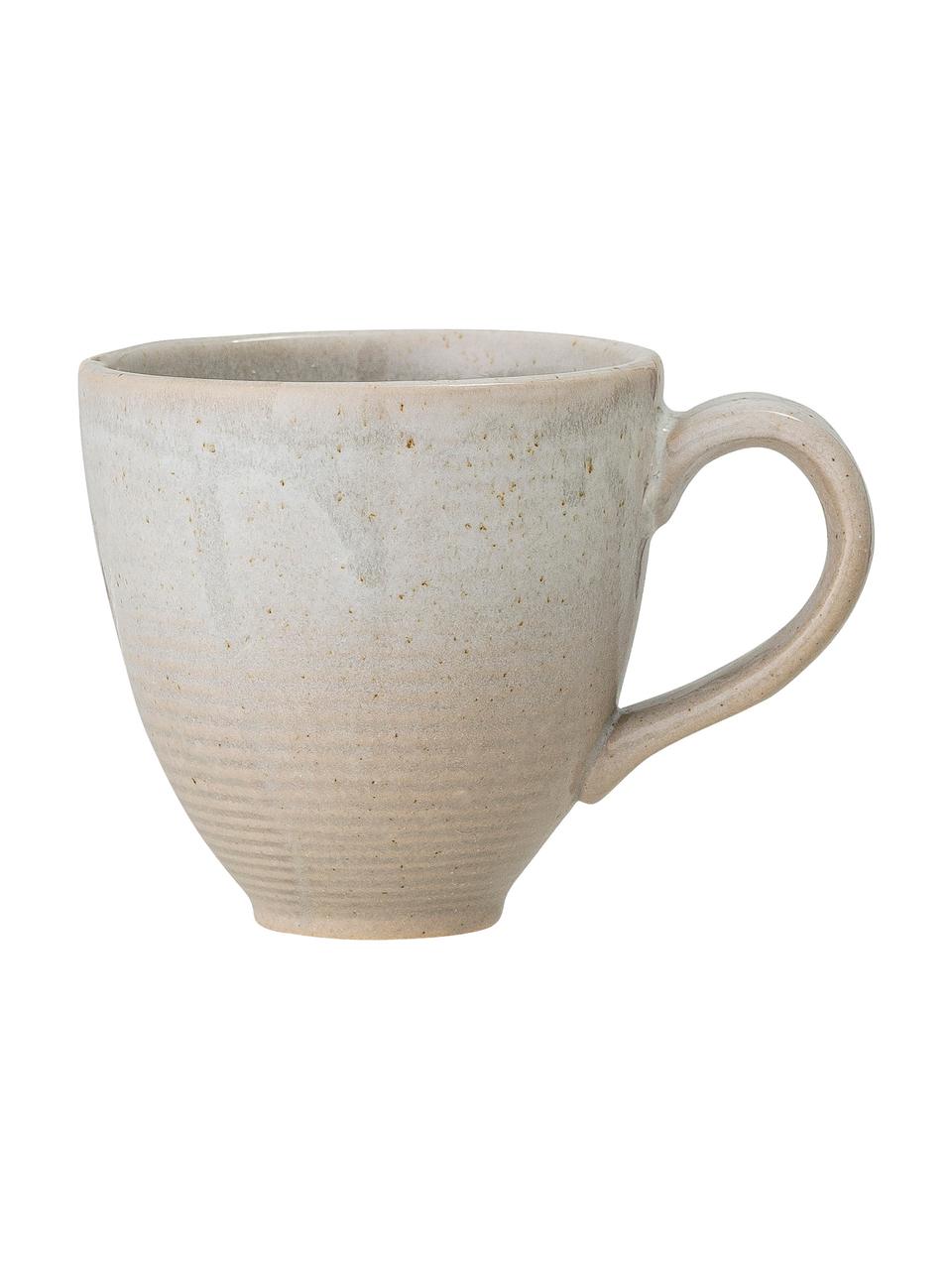 Tazas de café esmaltadas artesanalmente Taupe, 2 uds., Gres, Gris, beige, Ø 8 x Al 8 cm