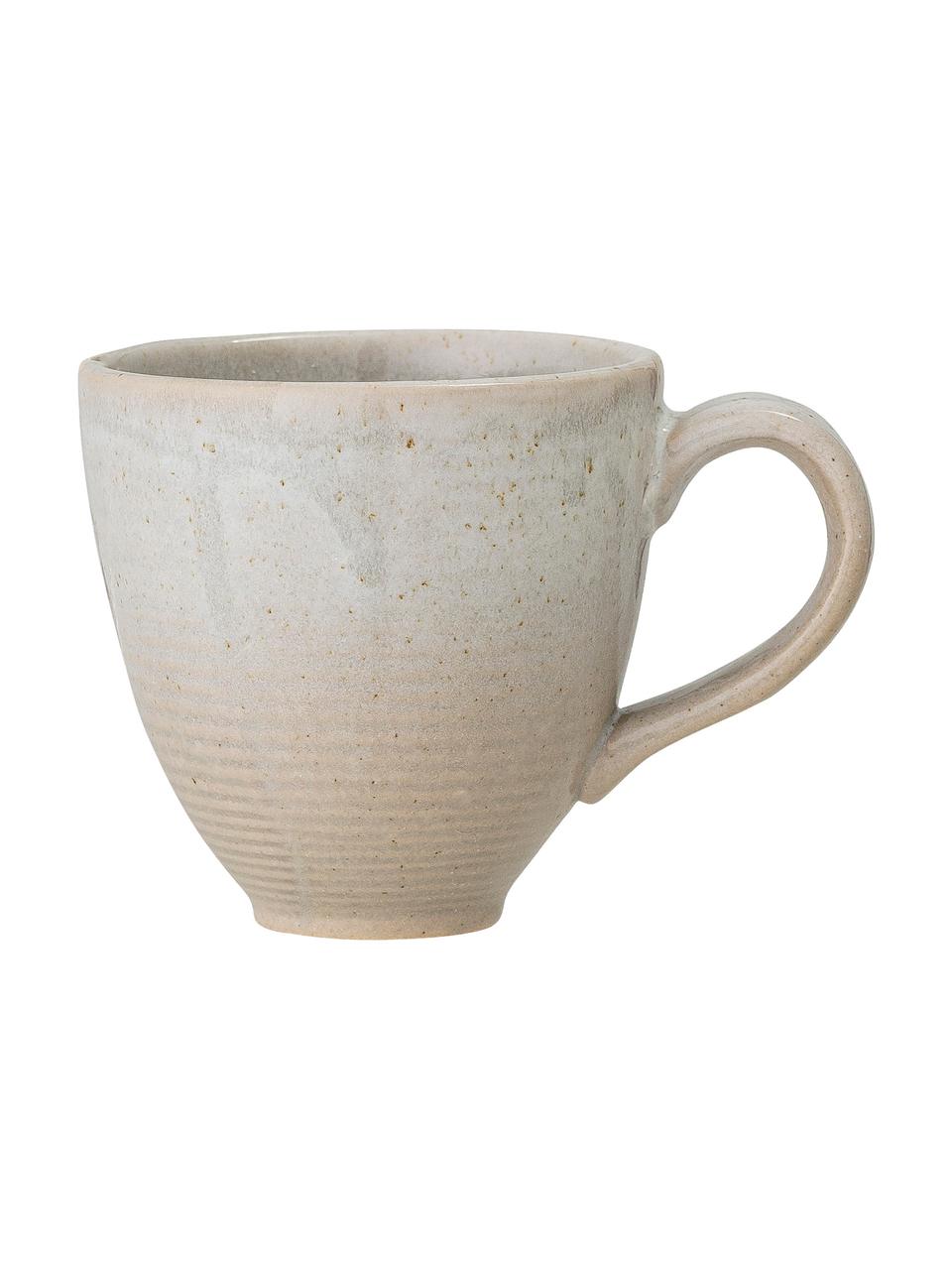 Tazza caffè fatta a mano con smalto efficace Taupe 2 pz, Gres, Grigio, beige, Ø 8 x Alt. 8 cm