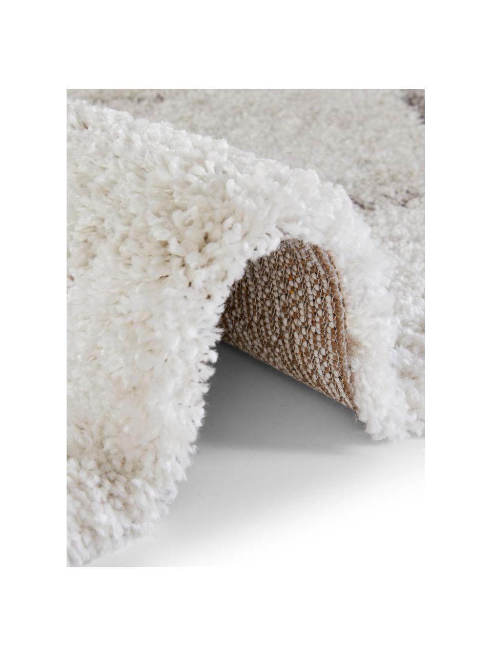 Flauschiger Hochflor-Teppich Mayrin mit marmoriertem Muster, Flor: 100% Polypropylen, Grautöne, B 80 x L 150 cm (Größe XS)