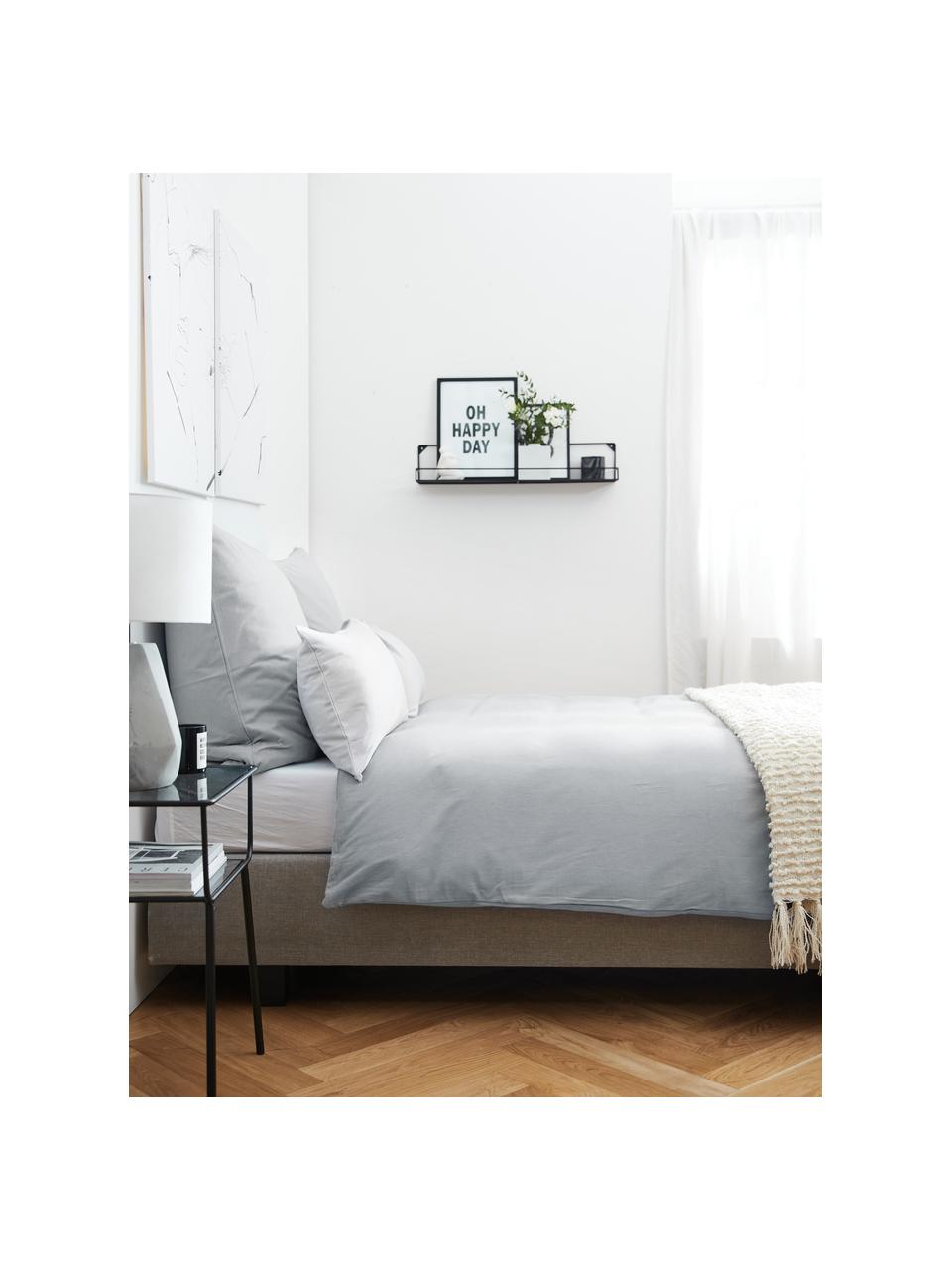 Housse de couette en flanelle Biba, Gris clair, larg. 200 x long. 200 cm