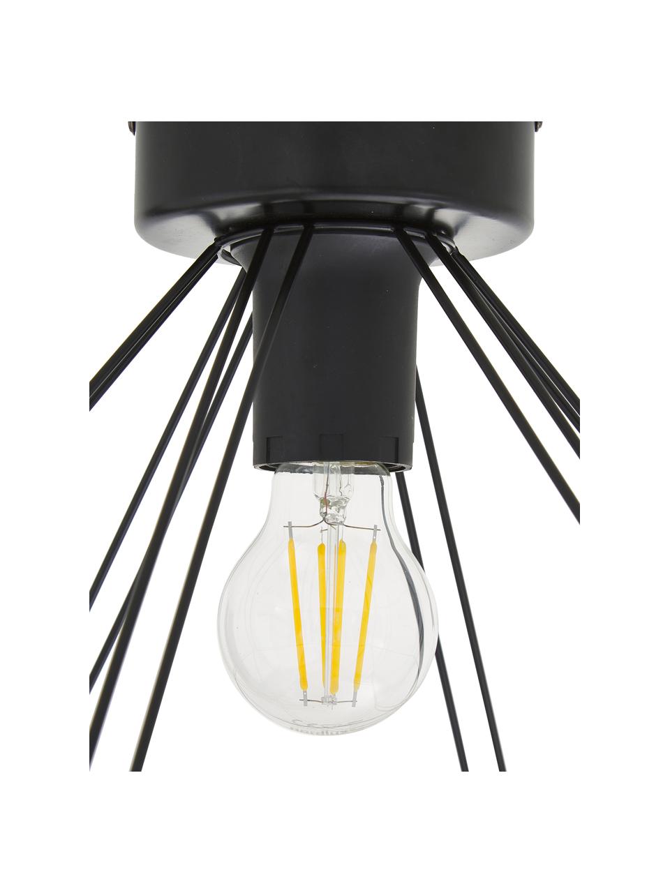 Plafón Tarbes, Estructura: acero, Anclaje: acero, Negro, Ø 33 cm, Al 28 cm