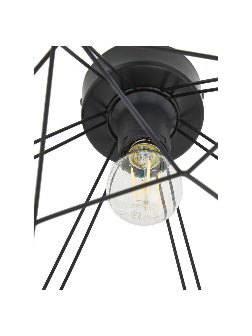 Plafón Tarbes, Estructura: acero, Anclaje: acero, Negro, Ø 33 cm, Al 28 cm