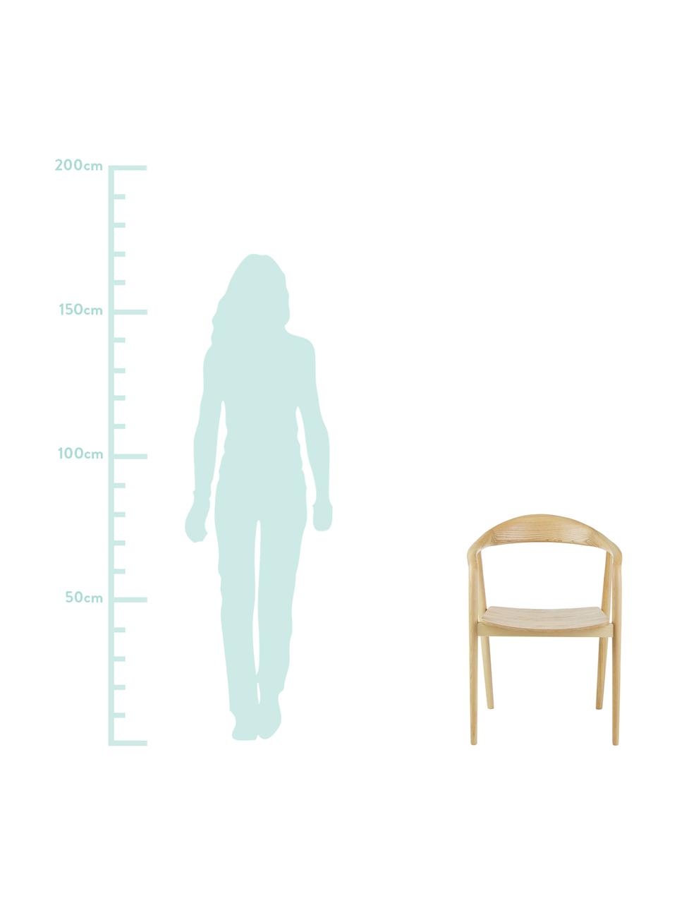 Armlehnstuhl Angelina aus Massivholz, Sitzfläche: Sperrholz mit Eschenholzf, Gestell: Massives Eschenholz, lack, Braun, B 57 x T 57 cm