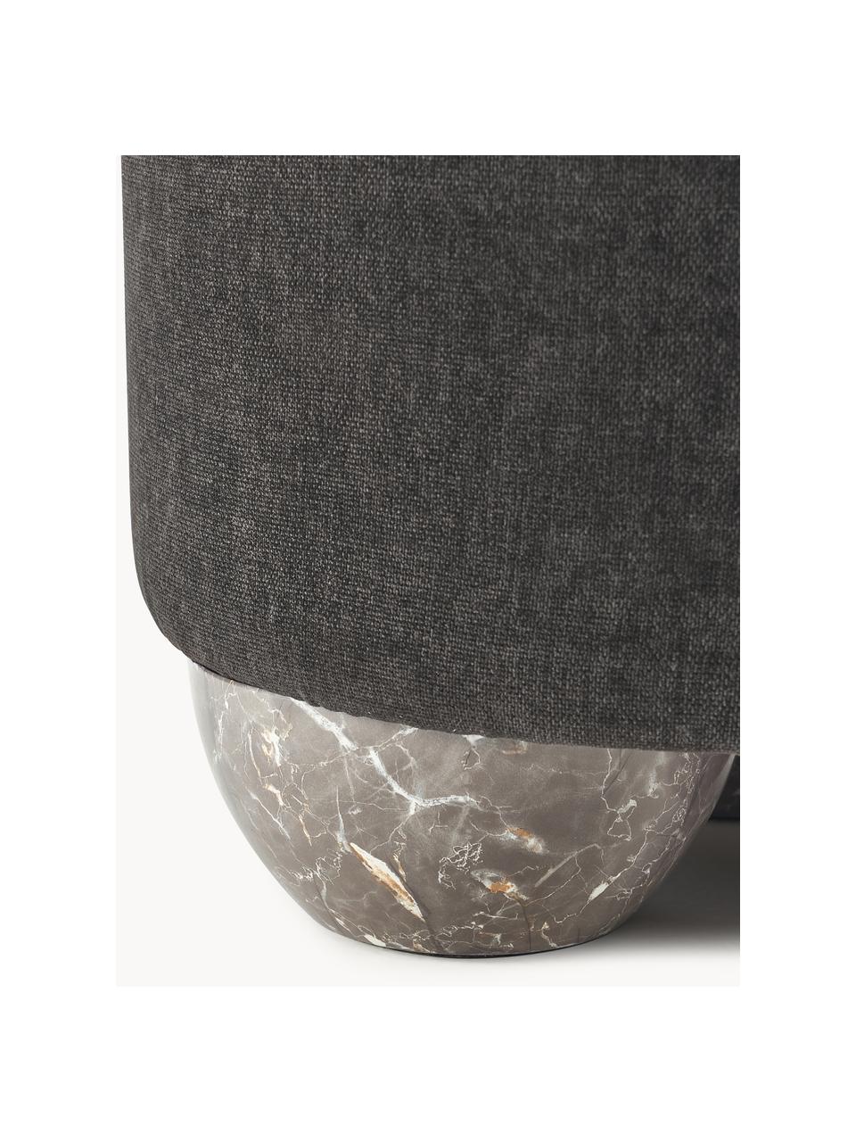 Pouf Lino, Tissu anthracite, Ø 46 x haut. 45 cm