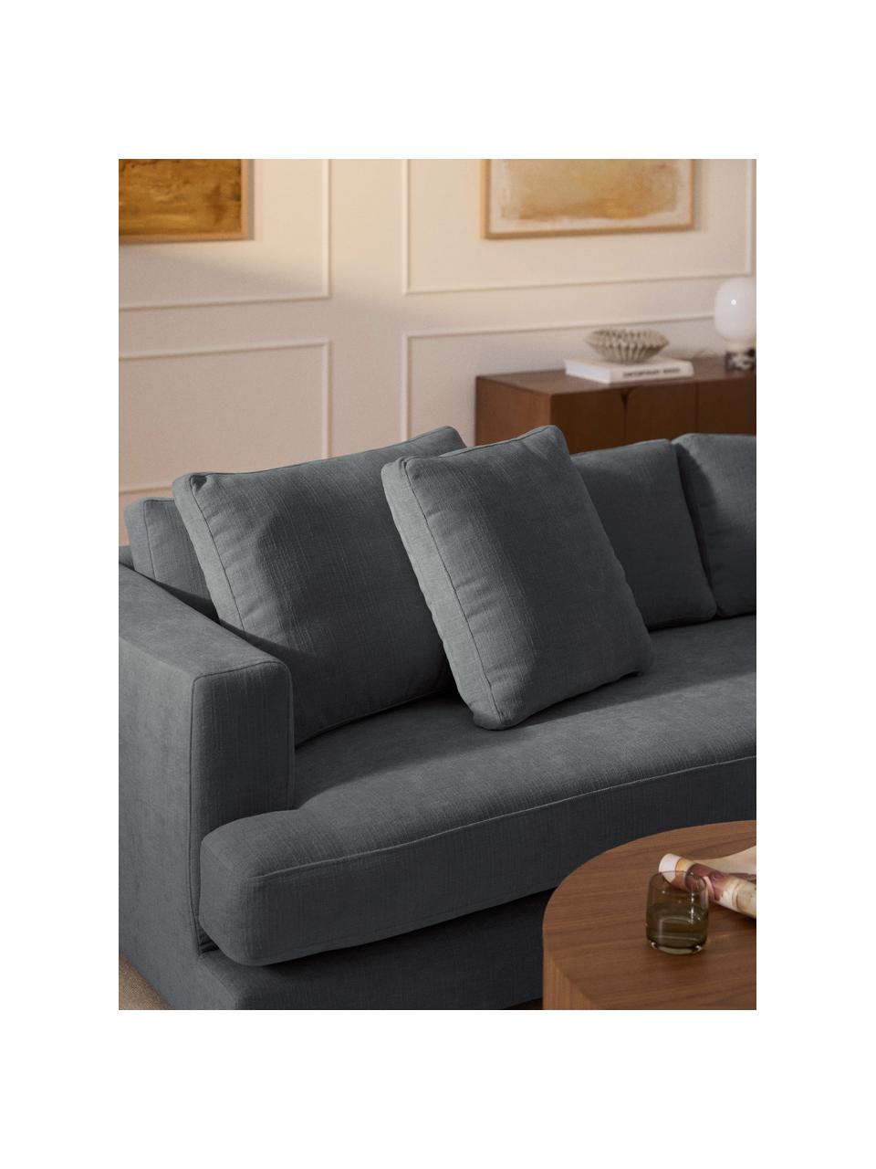 Sofa-Kissen Tribeca, Hülle: 100 % Polyester, Webstoff Graublau, B 50 x L 50 cm