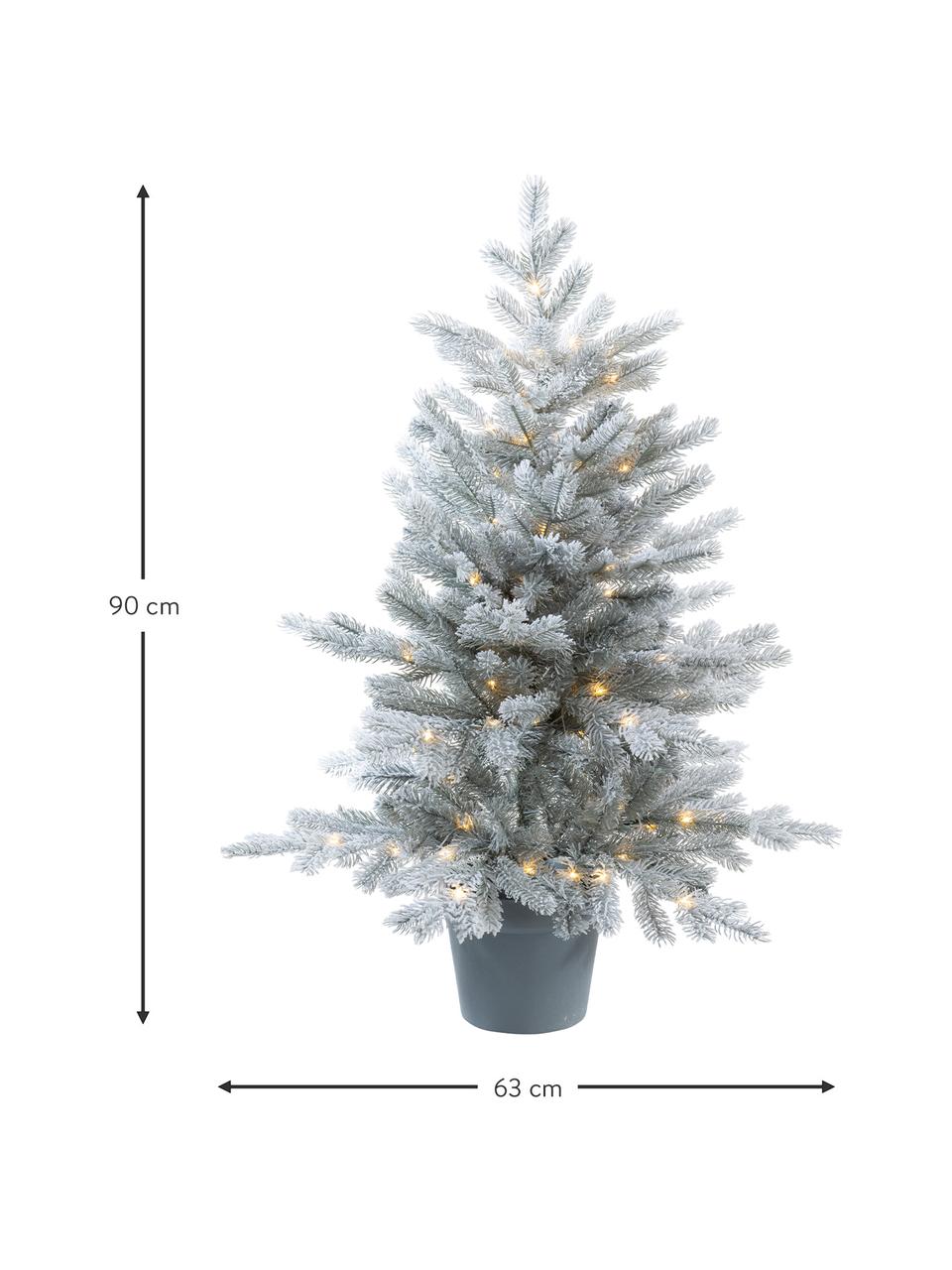 Künstlicher LED-Weihnachtsbaum Grandis H 90 cm, beschneit, Kunststoff (PVC), Salbeigrün, Weiss, Ø 63 x H 90 cm