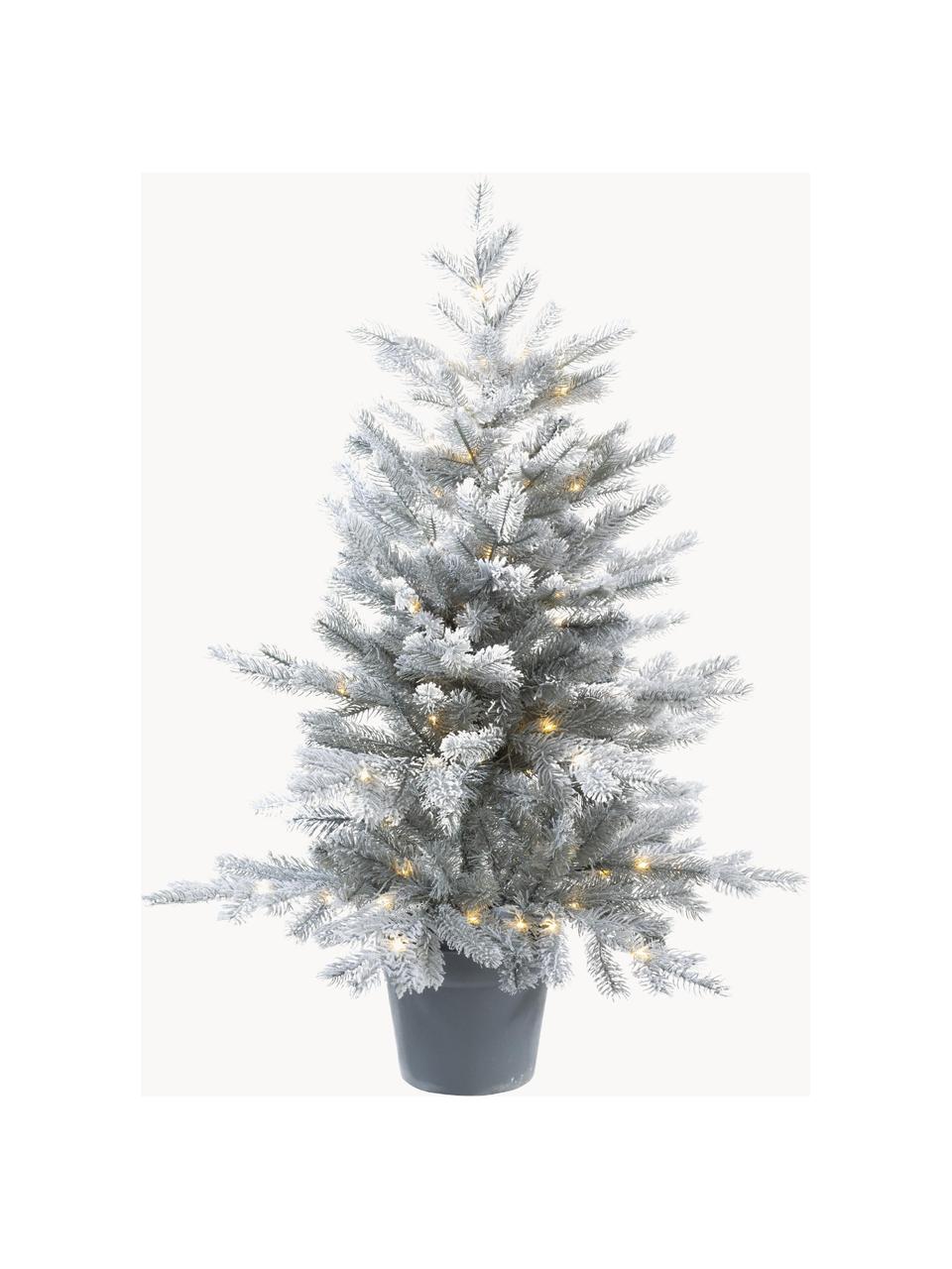 Albero di Natale artificiale a LED Grandis, alt. 90 cm, innevato, Plastica (PVC), Verde, bianco, Ø 63 x Alt. 90 cm