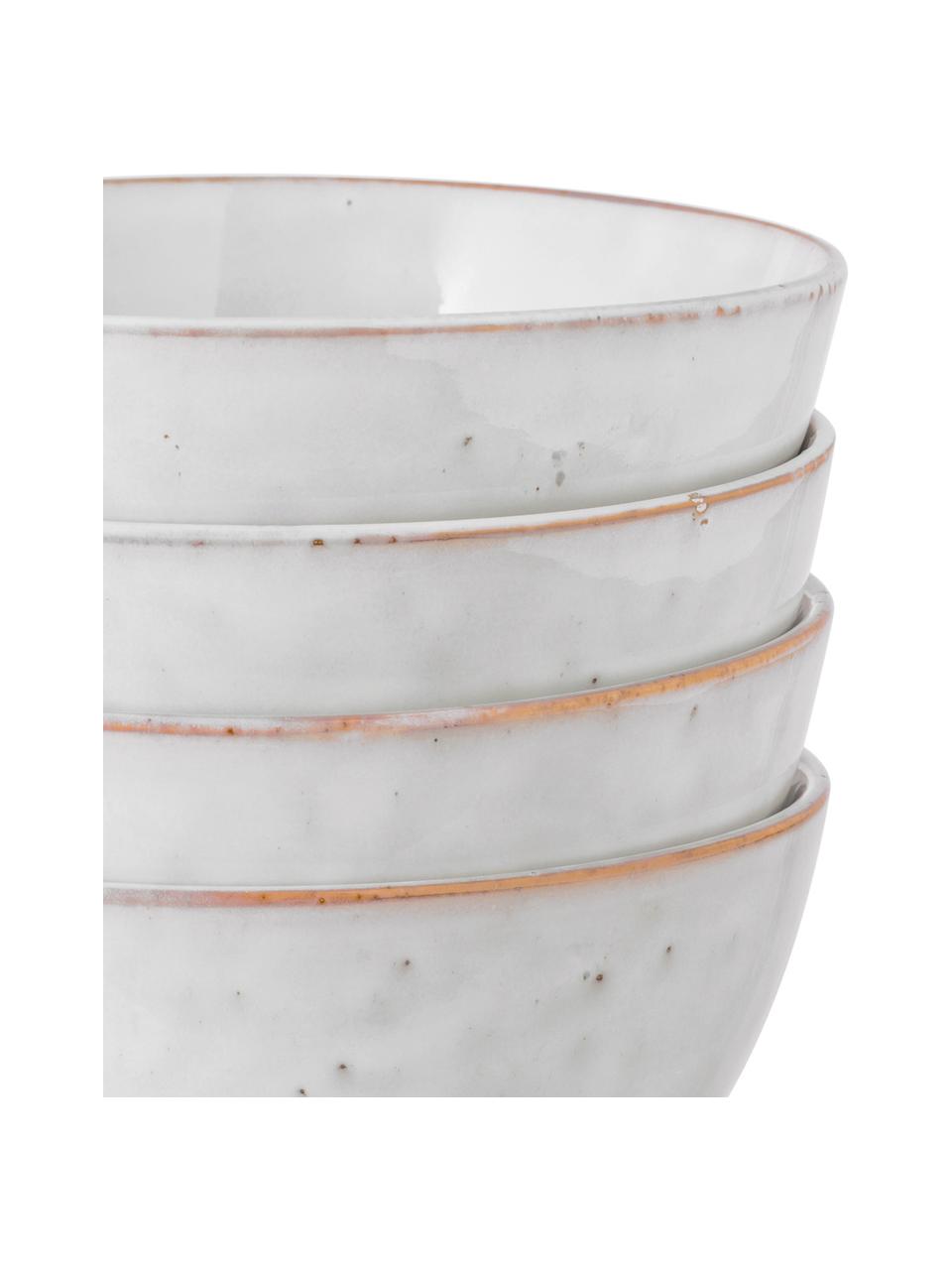 Bols artisanaux Nordic Sand, 4 pièces, Grès cérame, Gris clair, Ø 17 x haut. 9 cm